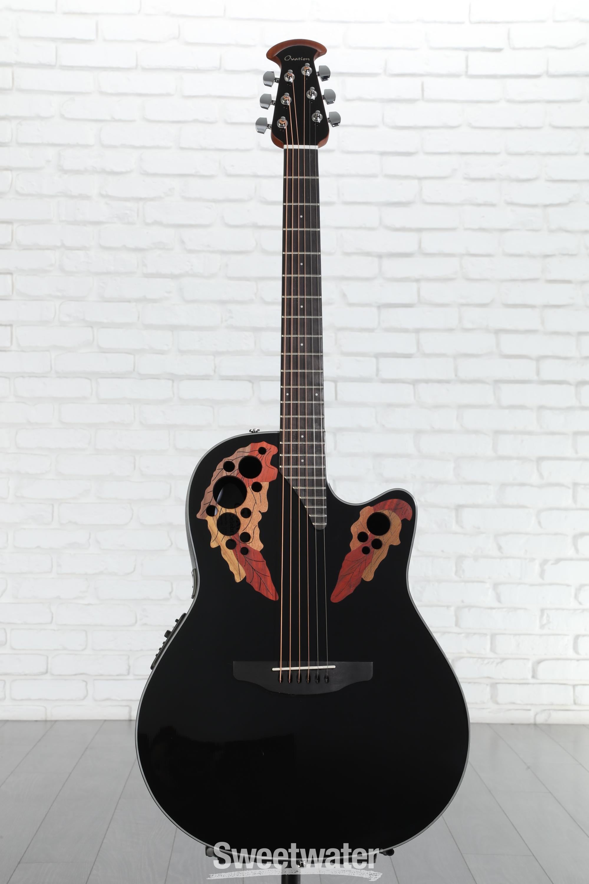 Ovation Elite Celebrity Mid-Depth Acoustic-Electric Guitar - Black