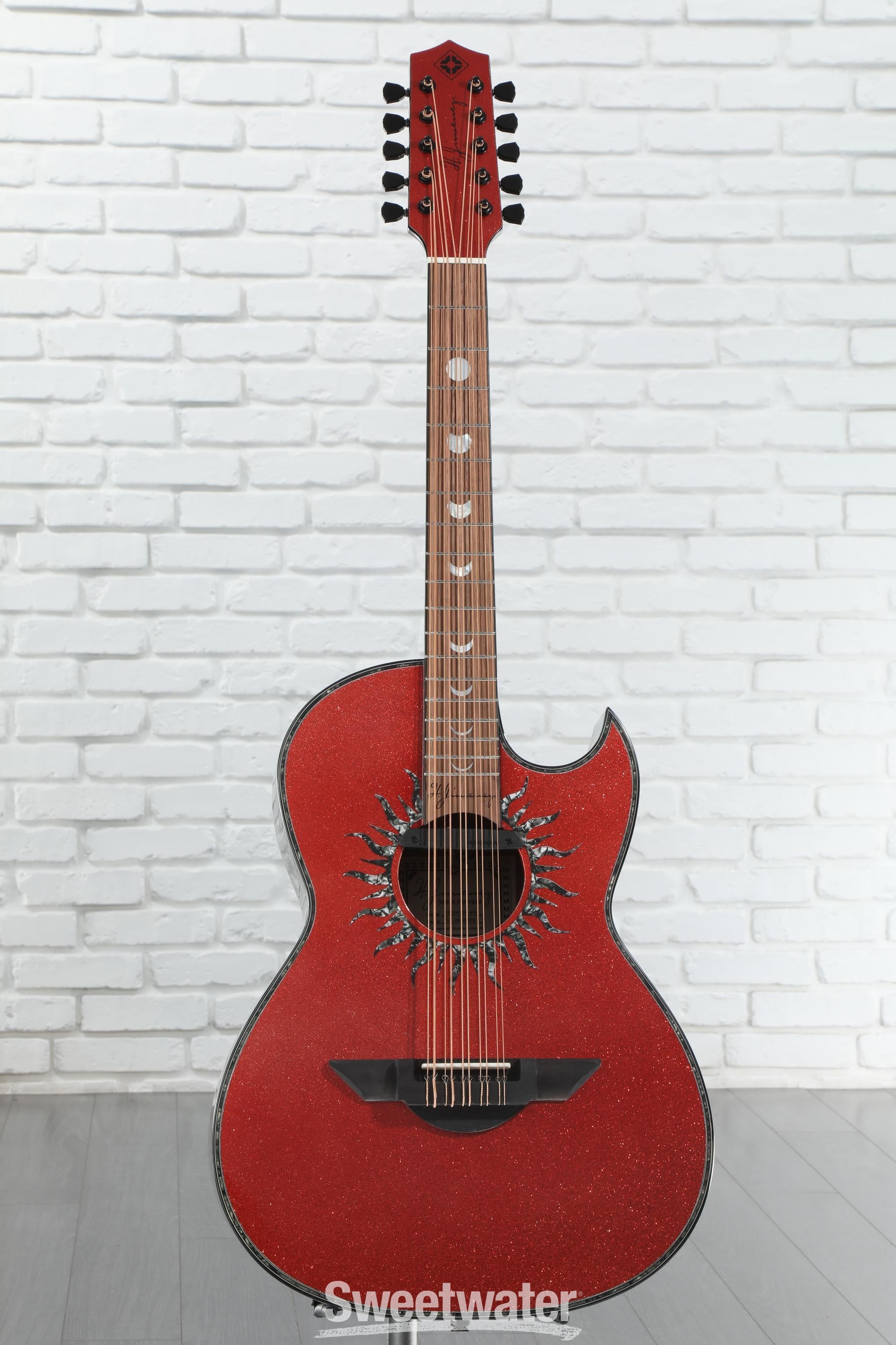 H. Jimenez Colección de Galaxia Acoustic-electric Bajo Quinto - Antares Red Sparkle