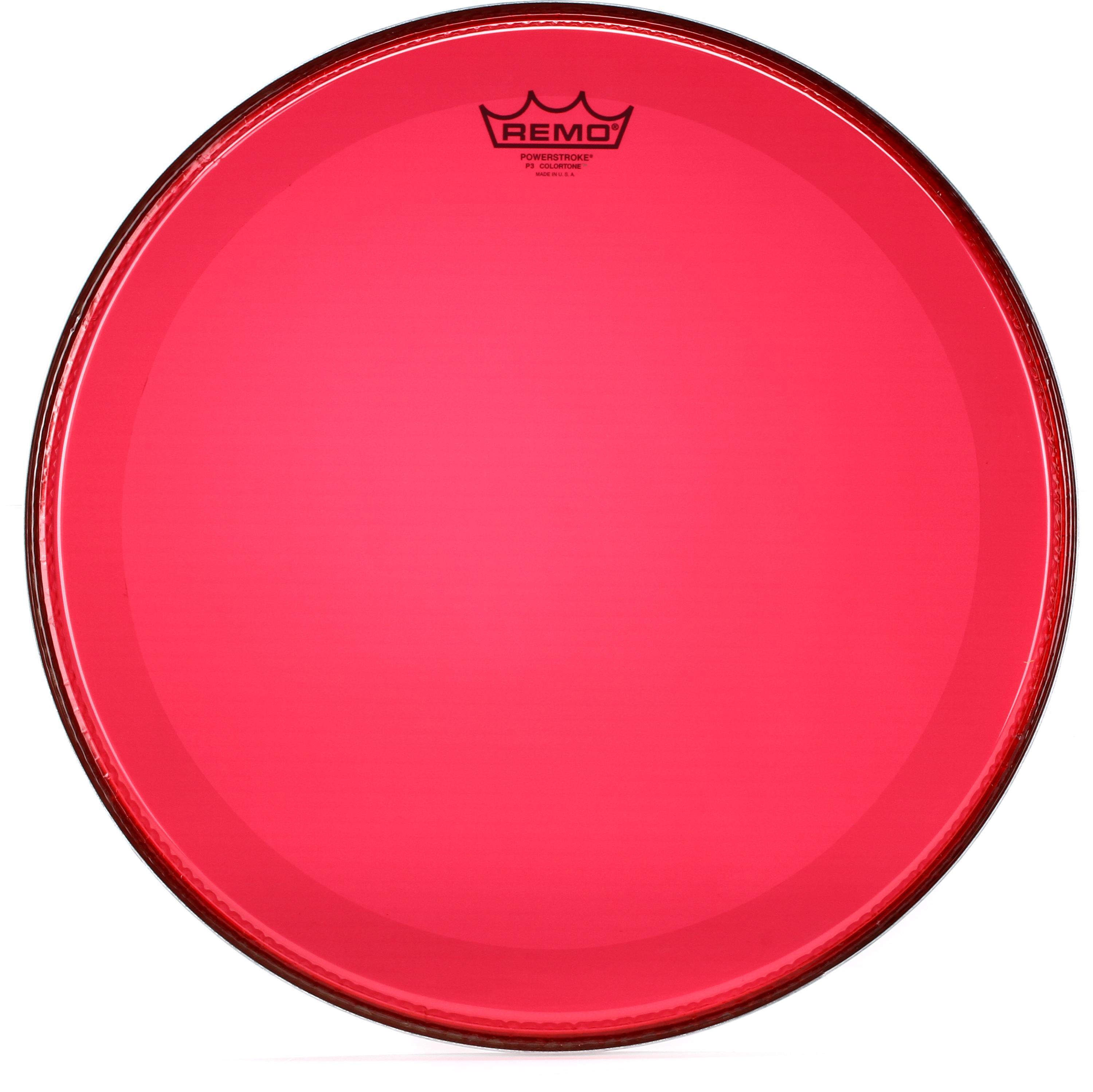 Photo of Remo Powerstroke P3 Colortone Red Bass Drumhead - 16 inch - No Stripes