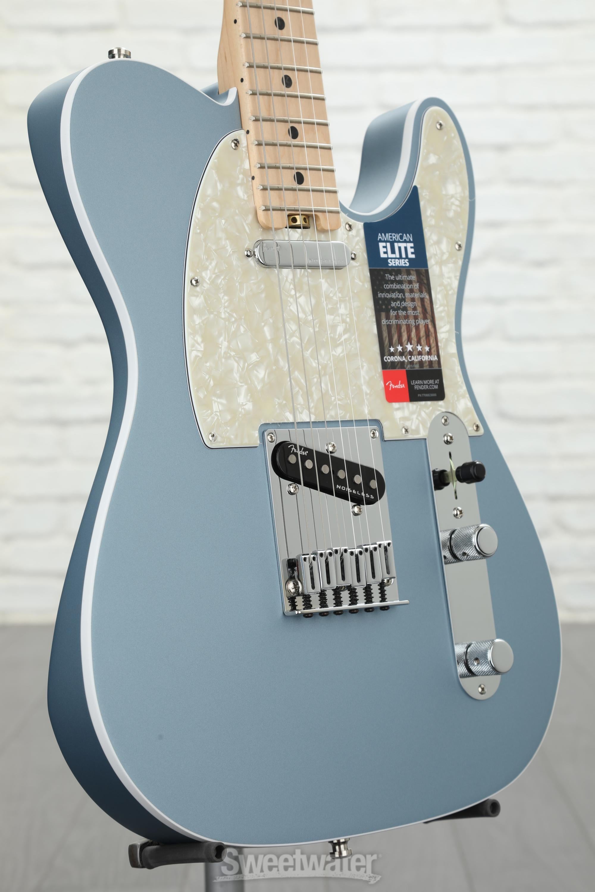 Fender American Elite Telecaster - Satin Ice Blue Metallic w/ Maple  Fingerboard | Sweetwater