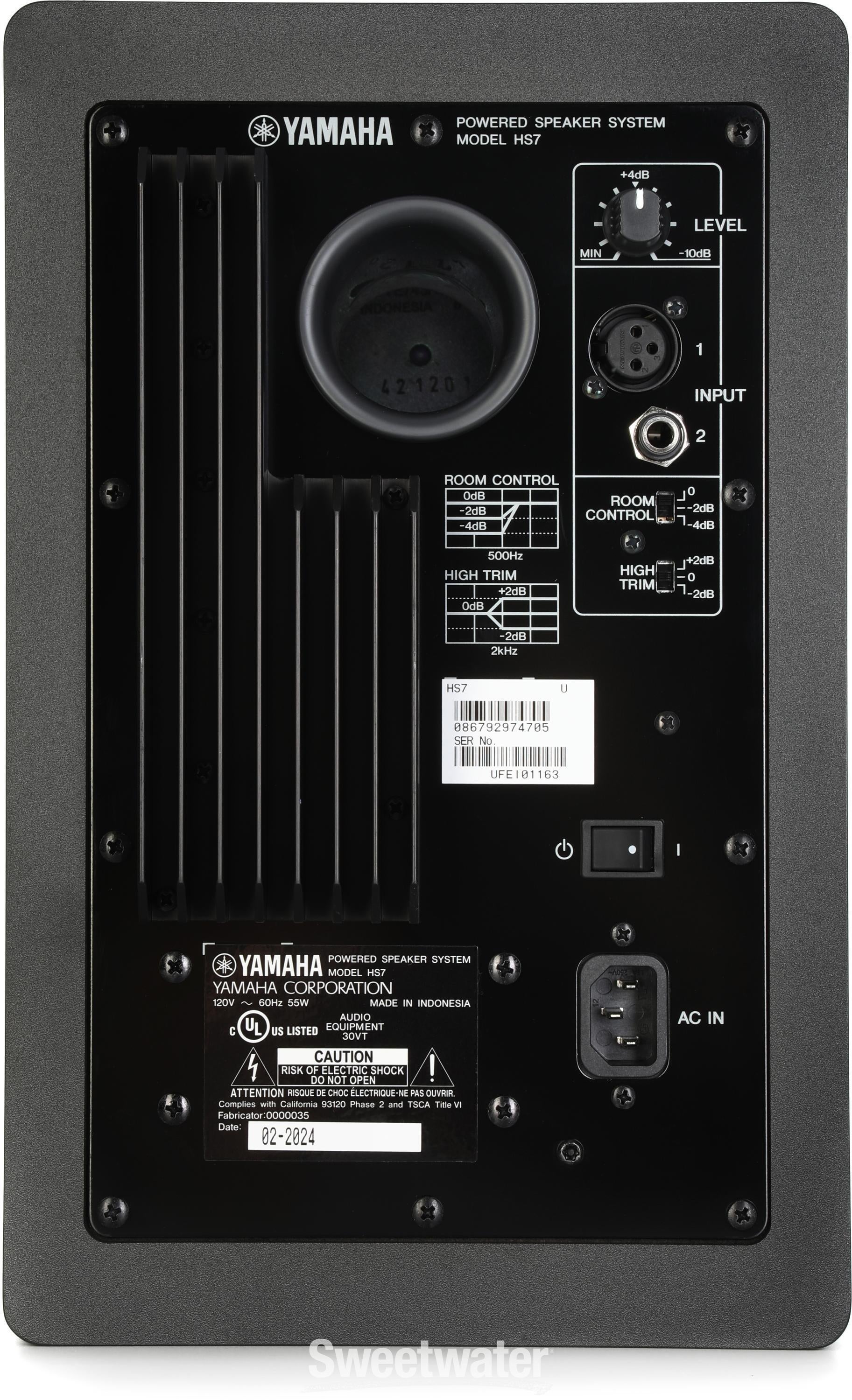 Yamaha HS7 6.5-inch Powered Studio Monitor - Black | Sweetwater