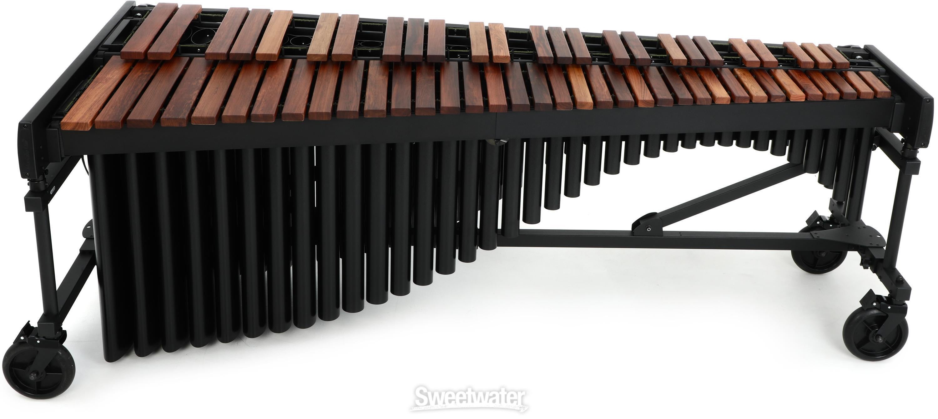 Marimba One 9611 5.0-octave Wave Marimba with 8-inch Casters - Black  Classic Resonators and Traditional Keyboard