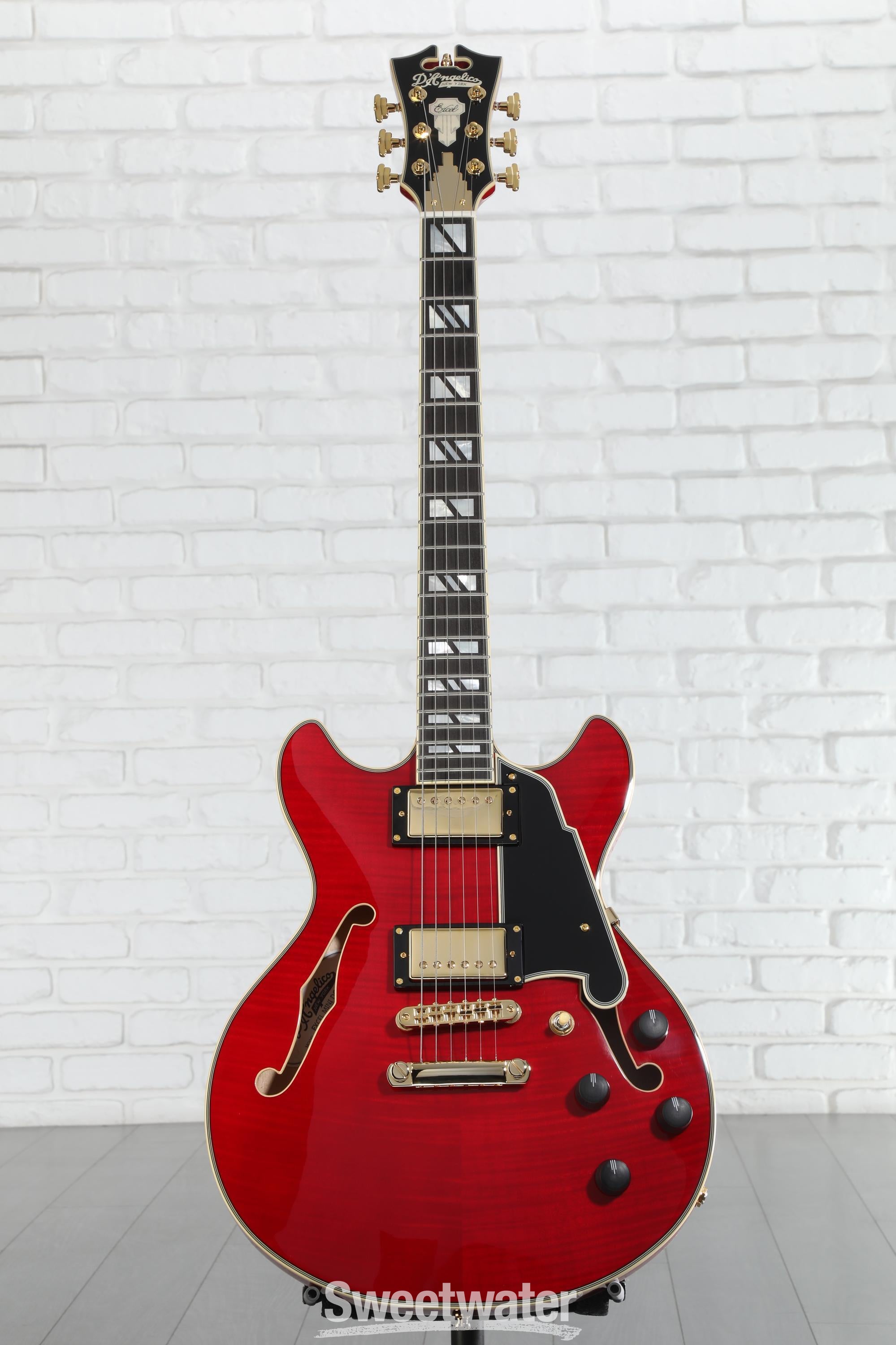 D'Angelico Excel Mini DC Electric Guitar - Trans Cherry | Sweetwater
