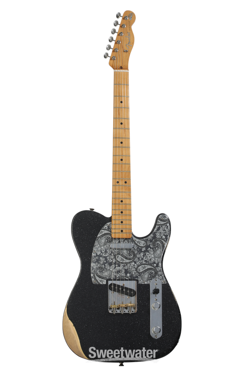 Fender Brad Paisley Road Worn Telecaster - Black Sparkle | Sweetwater