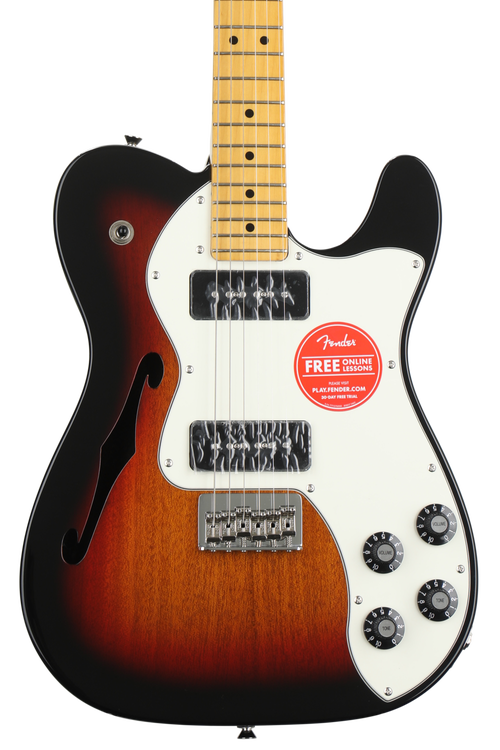 Fender Modern Player Telecaster Thinline Deluxe - 3-Tone Sunburst