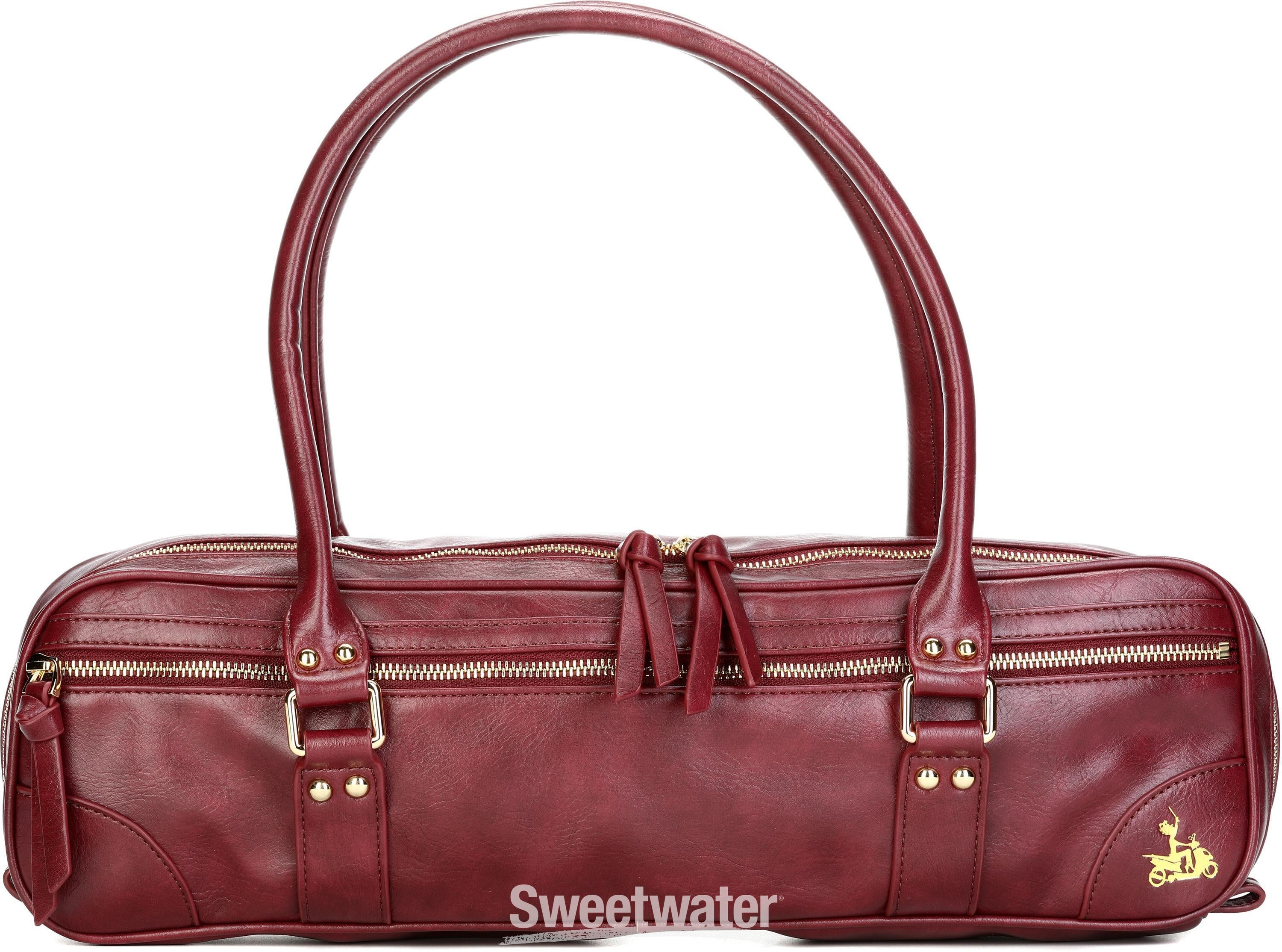 Fluterscooter Vegan Leather Flute Case Bag - Wine | Sweetwater