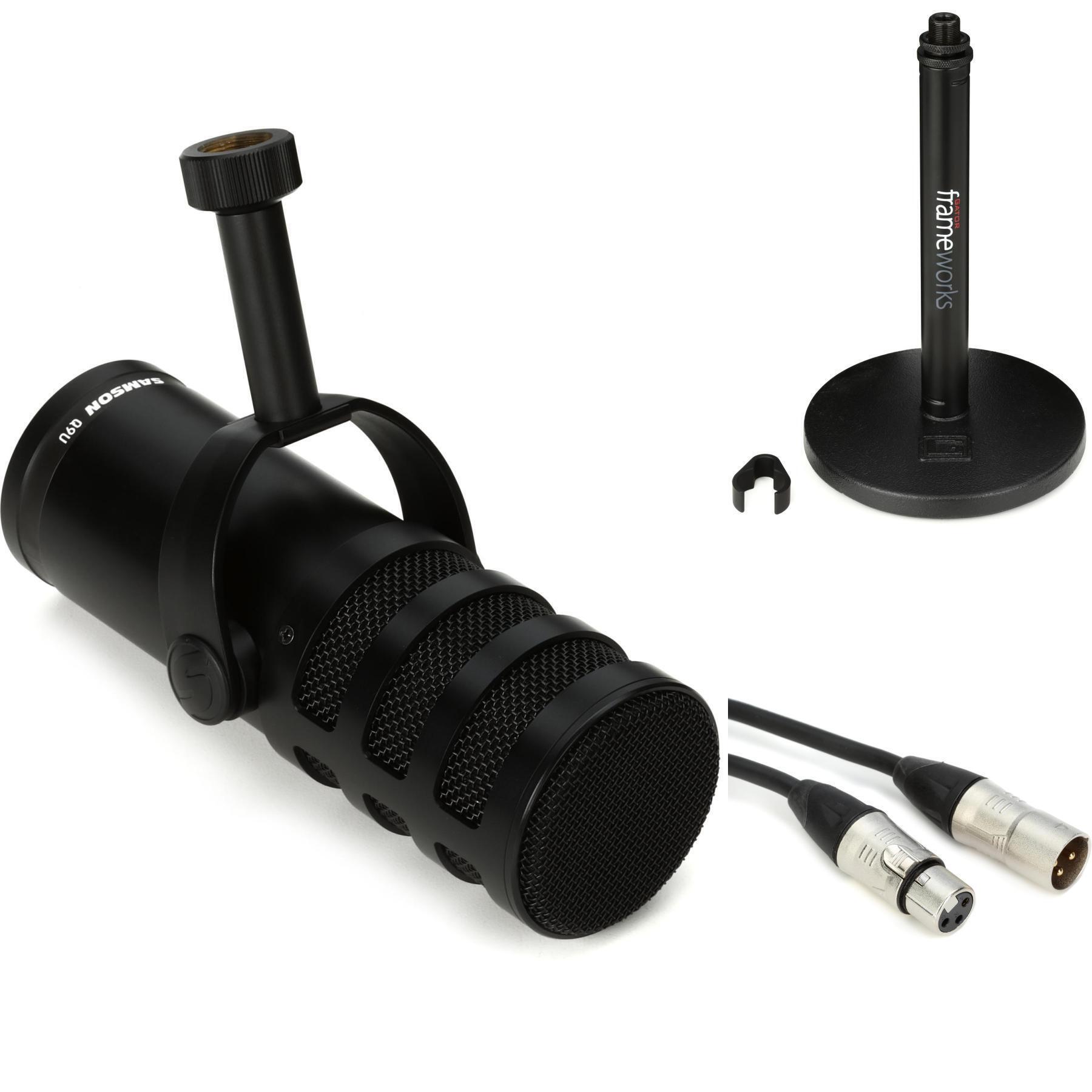 Samson Q9U XLR/USB Dynamic Broadcast Microphone with Desktop Mic