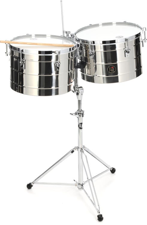 Latin Percussion Tito Puente 15-inch and 16-inch Thunder Timbs - Stainless Steel