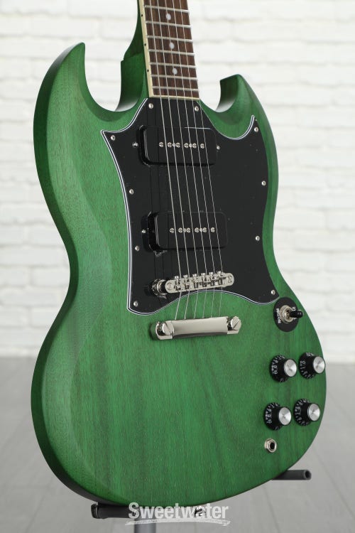 Epiphone SG Classic Worn P-90s Electric Guitar - Worn Inverness Green