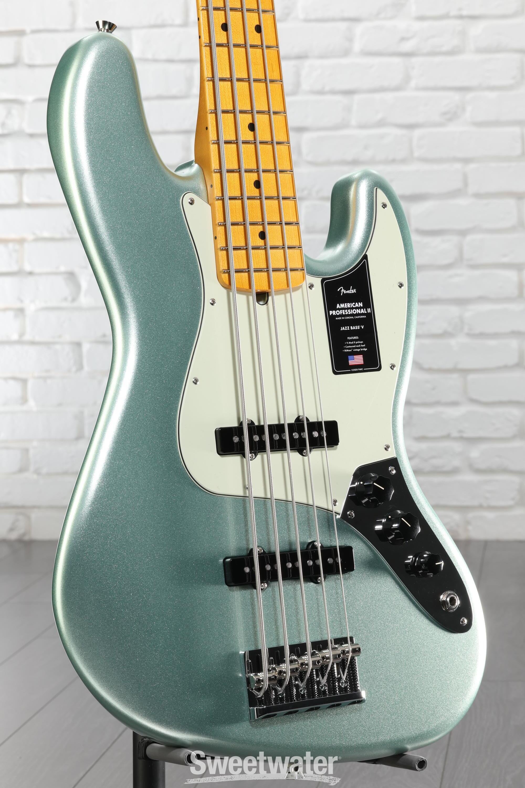 Fender American Professional II Jazz Bass V - Mystic Surf Green