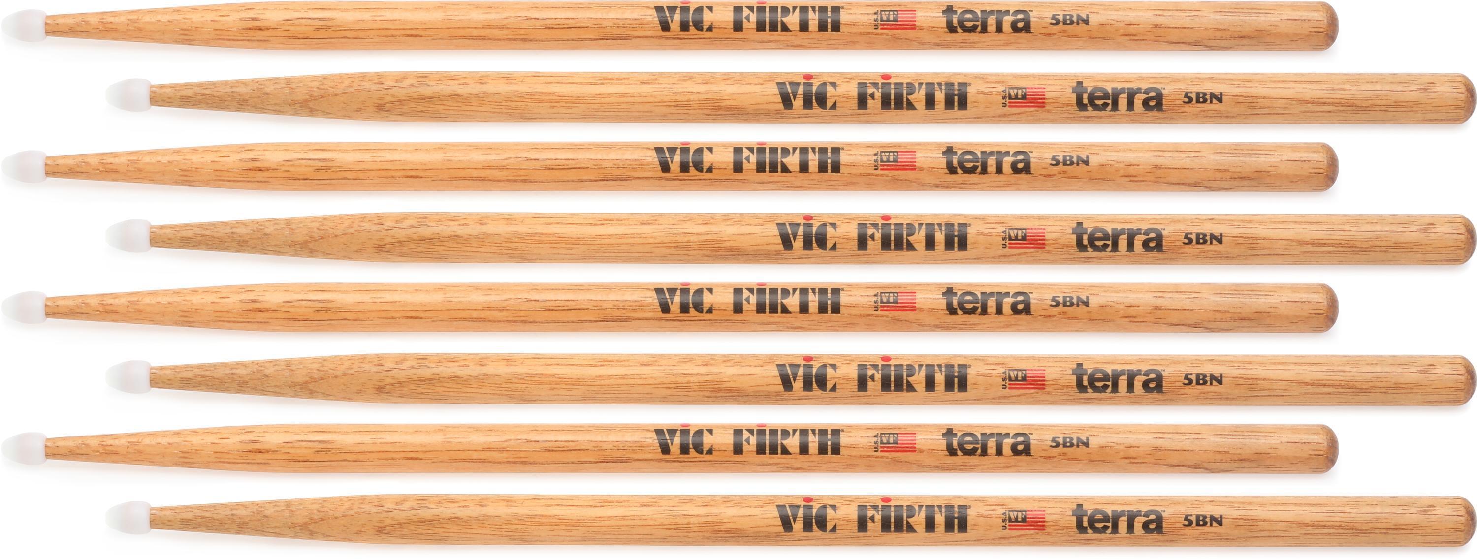 Vic Firth American Classic Terra Drumsticks - 5B, Nylon Tip (4-pack)