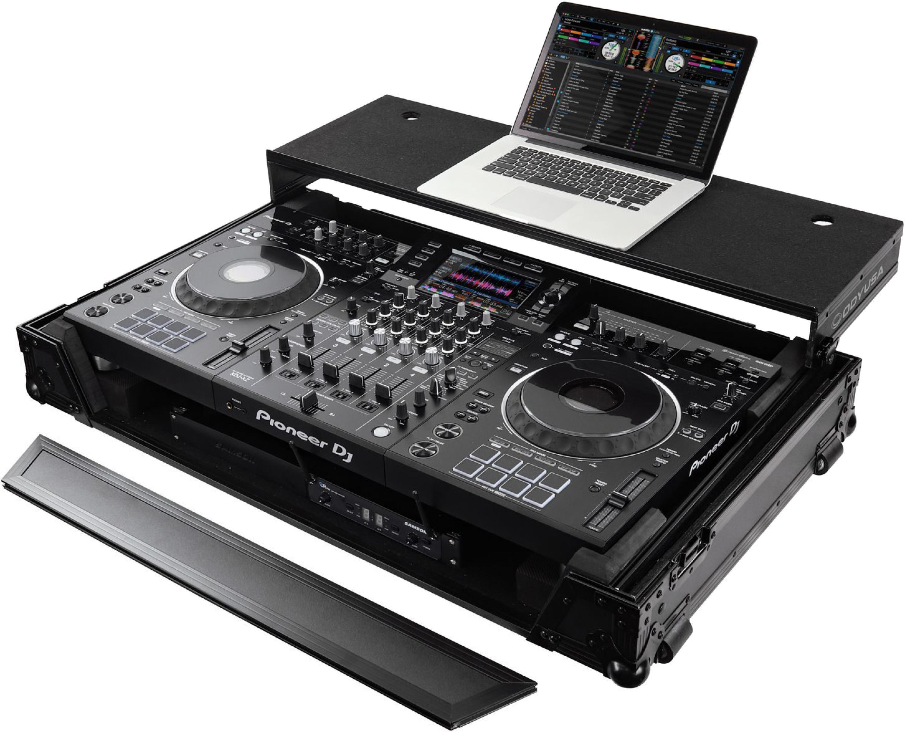 Odyssey FZGSXDJXZW1BL Black Label XDJ-XZ Glide-style Case With Wheels and  1U Rack