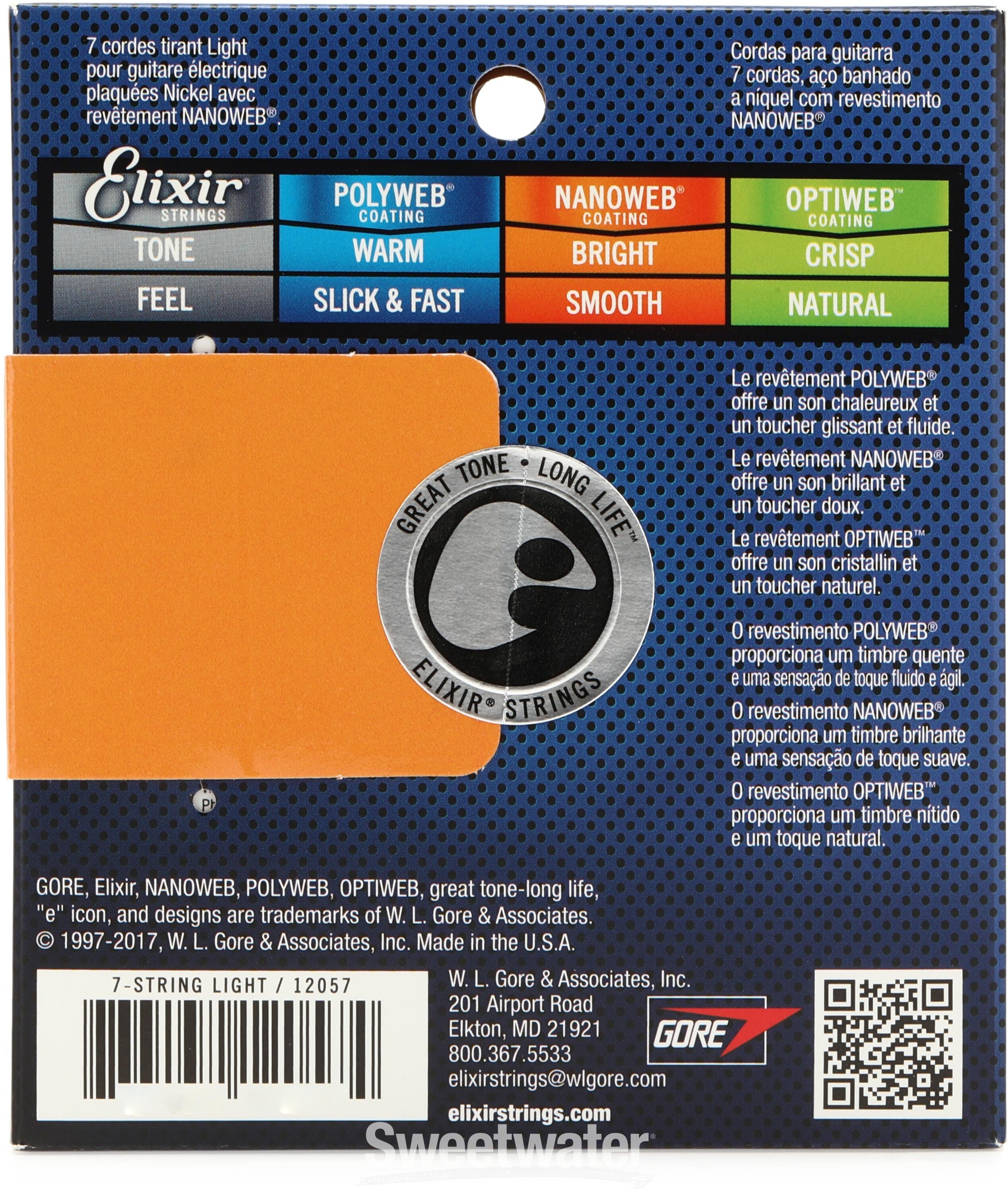 Elixir Strings 12057 Nanoweb Electric Guitar Strings .010 .056