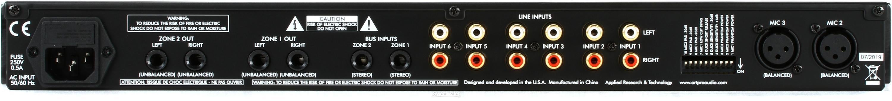 ART MX624 6-channel Stereo Mixer with Dual Zone Outputs