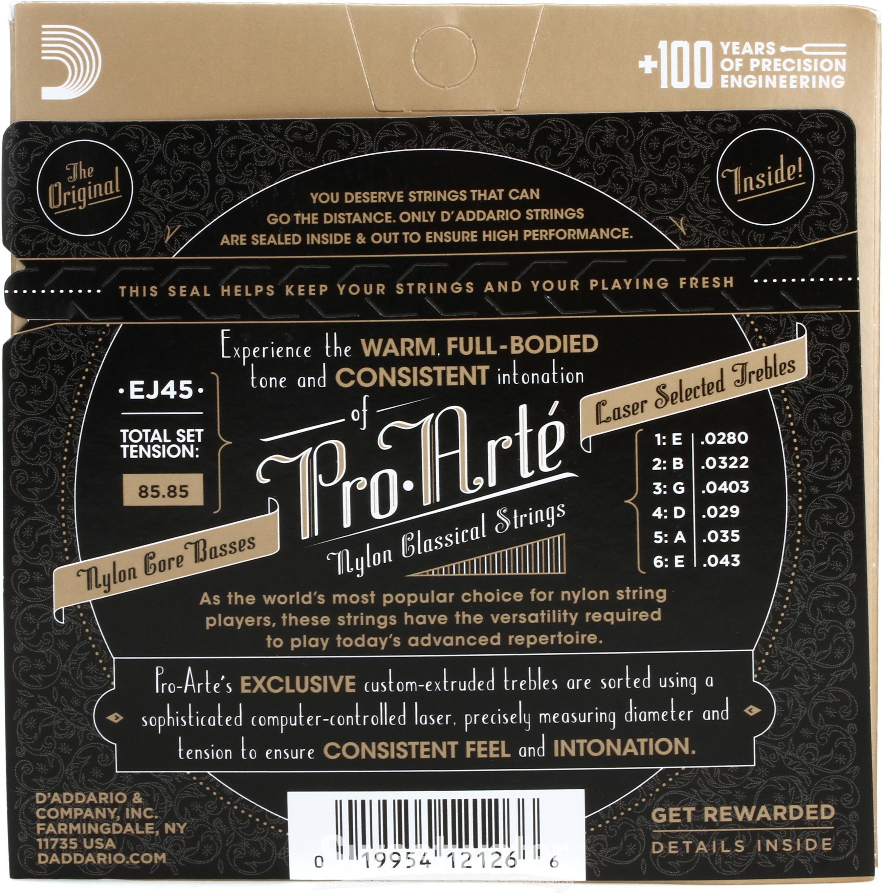 D Addario EJ45 Pro Arte Classical Guitar Strings Normal Tension