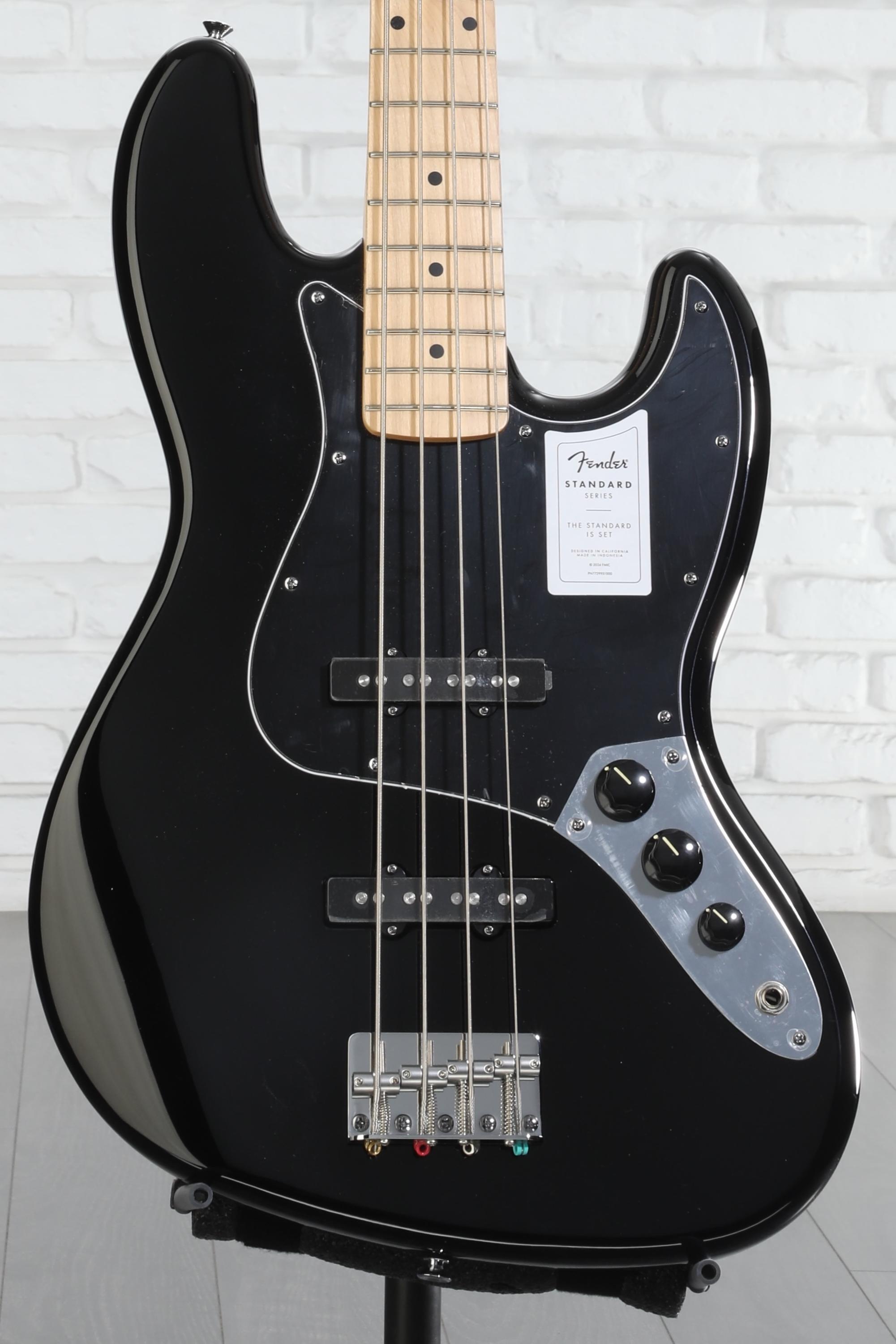Fender Standard Jazz Bass - Black, Maple Fingerboard | Sweetwater