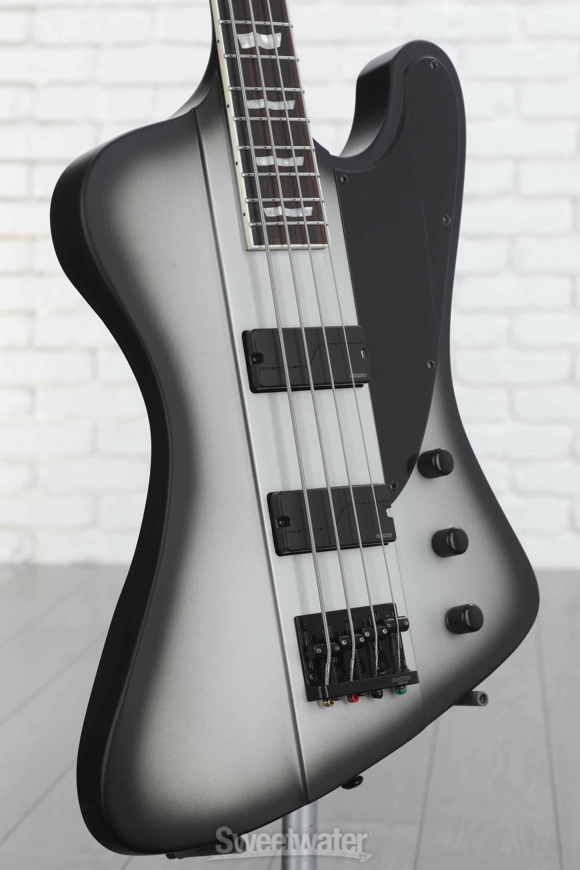 ESP LTD Phoenix-1004 Bass Guitar - Silver Sunburst Satin
