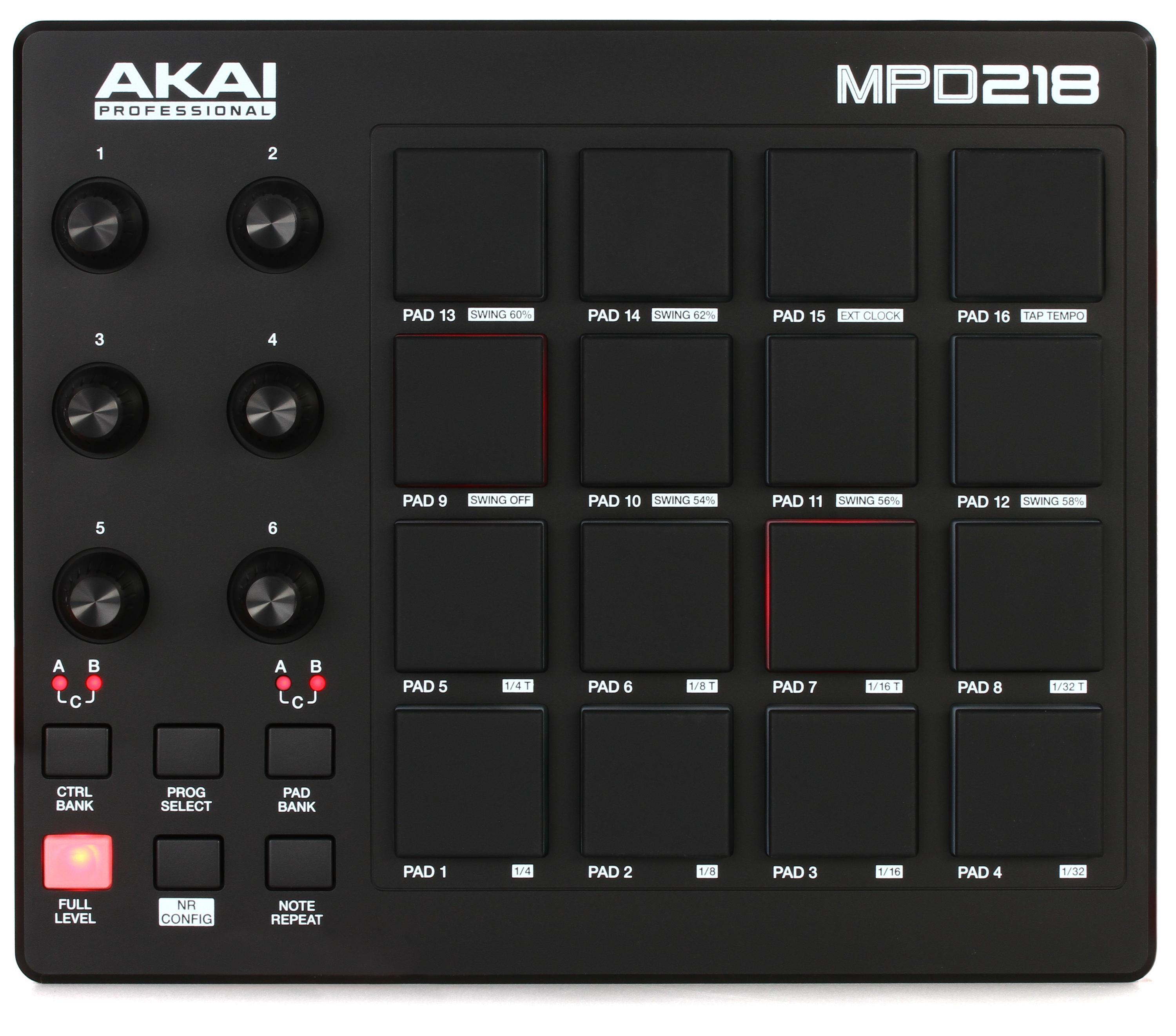 Akai Professional MPD218 16-Pad MIDI Pad Controller | Sweetwater