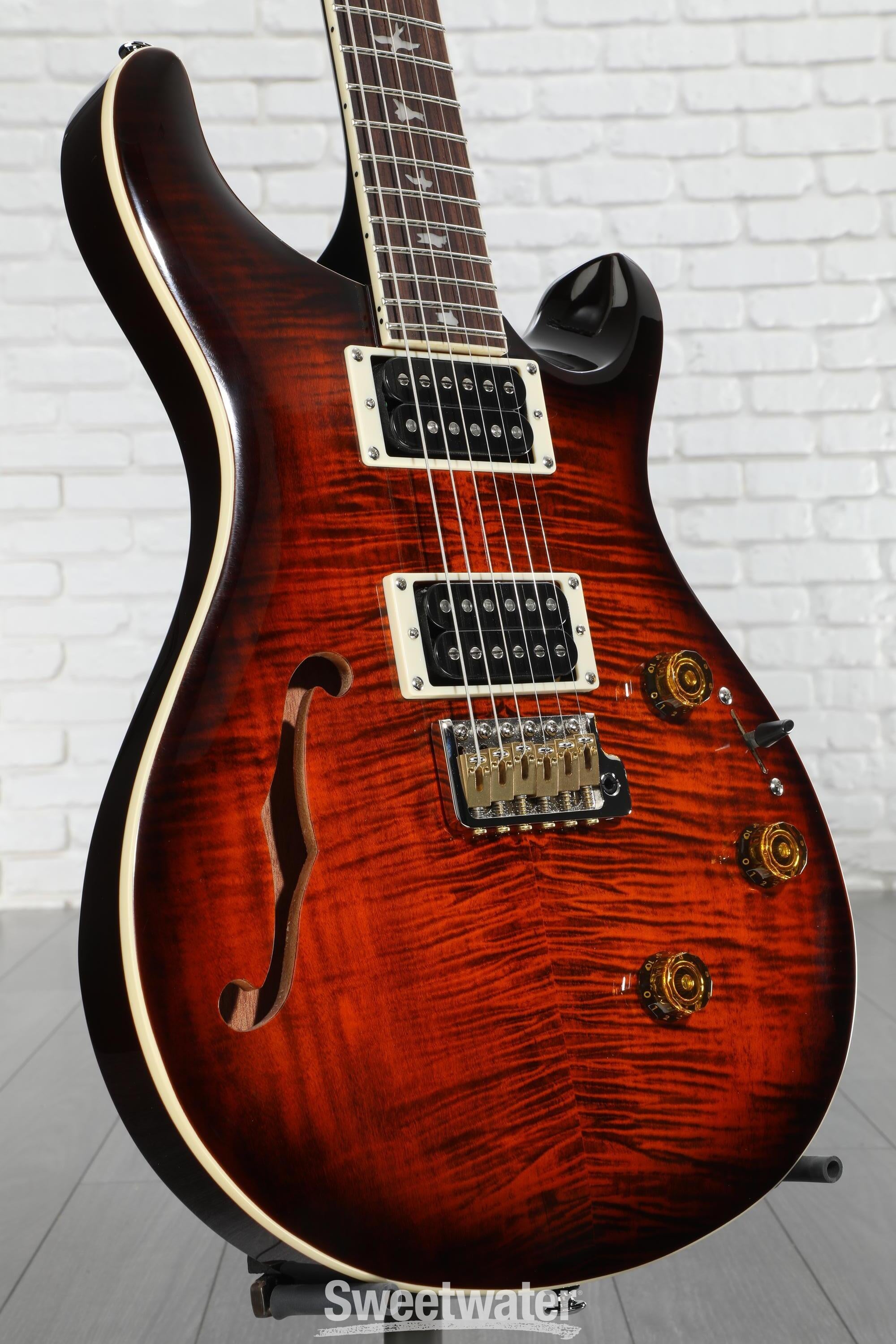 ギター PRS Custom 24 Semi-Hollow PRS SE Custom 24 Semi-Hollow Piezo Electric Guitar - Orange