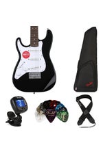 Photo of Squier Mini Stratocaster Left-handed Electric Guitar Essentials Bundle - Black