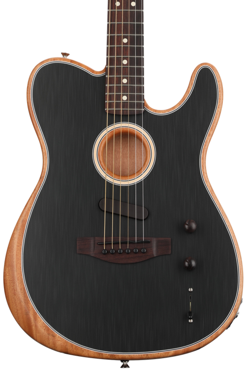 Fender Acoustasonic Player Telecaster Acoustic-electric Guitar - Brushed  Black with Rosewood Fingerboard