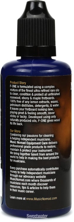 MusicNomad F-ONE Oil Fretboard Cleaner & Conditioner - 2-oz. Bottle