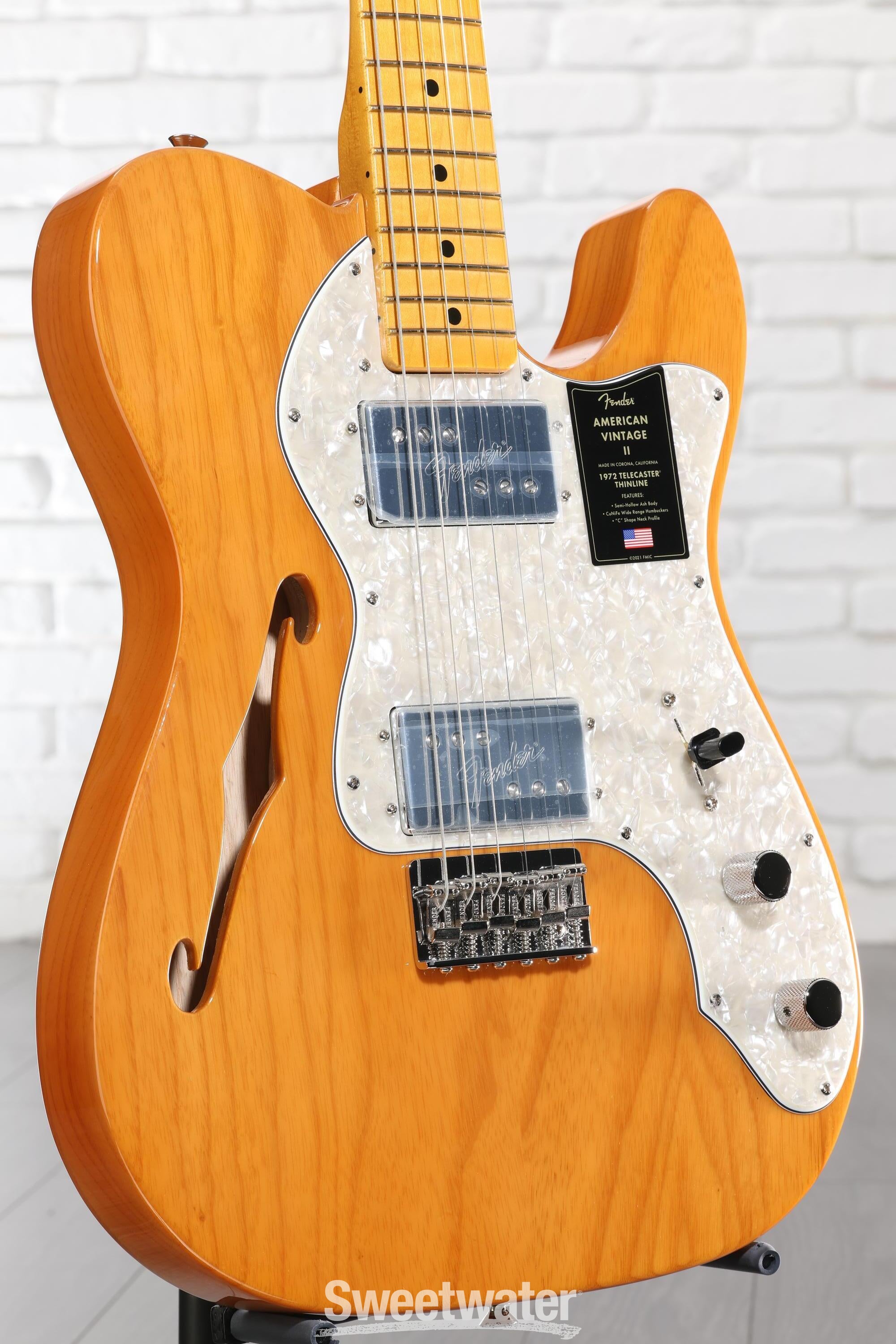 Photo of Fender American Vintage II 1972 Telecaster Thinline Electric Guitar - Aged Natural