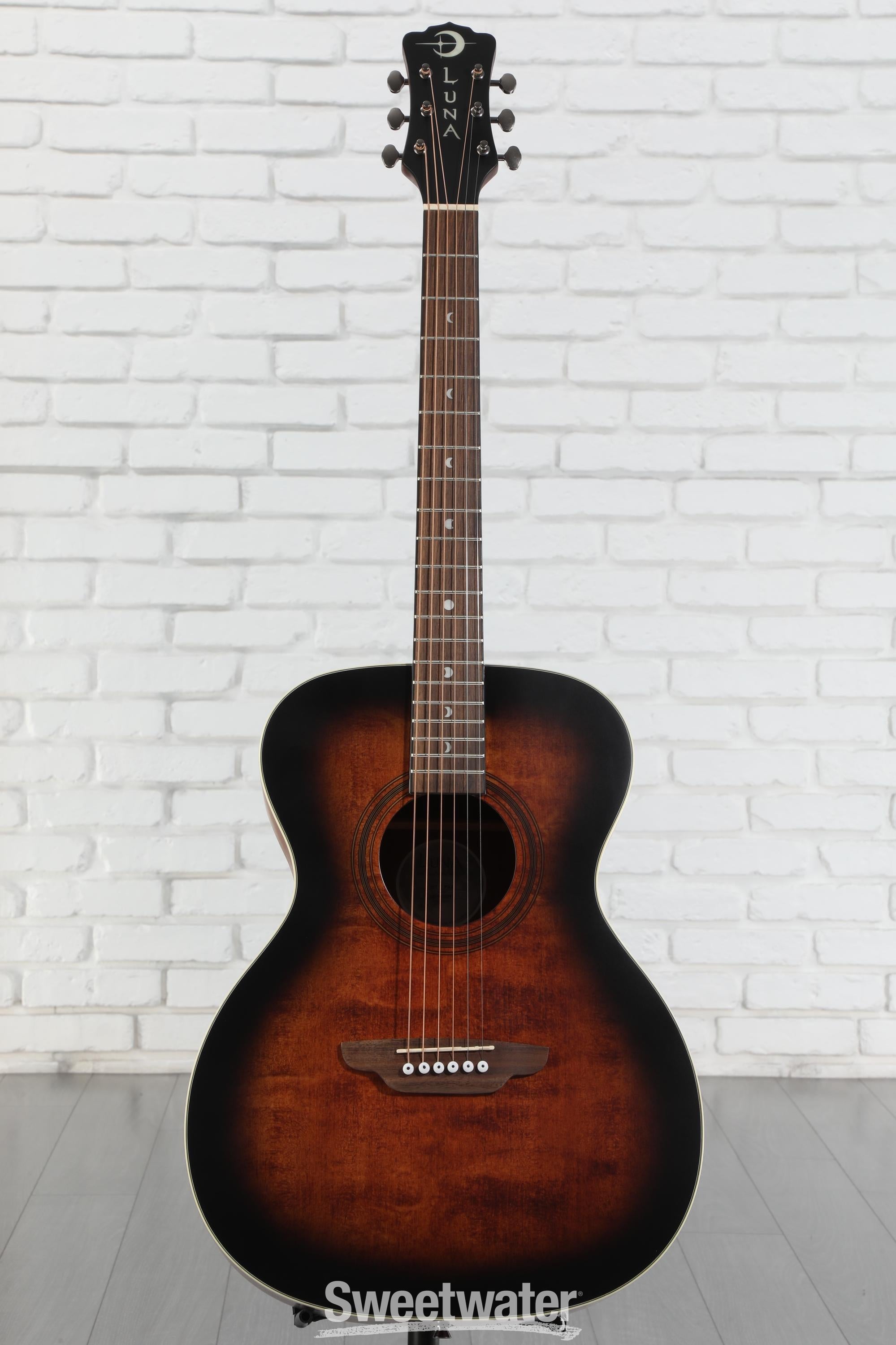 Luna Art Vintage Folk Acoustic Guitar - Distressed Vintage