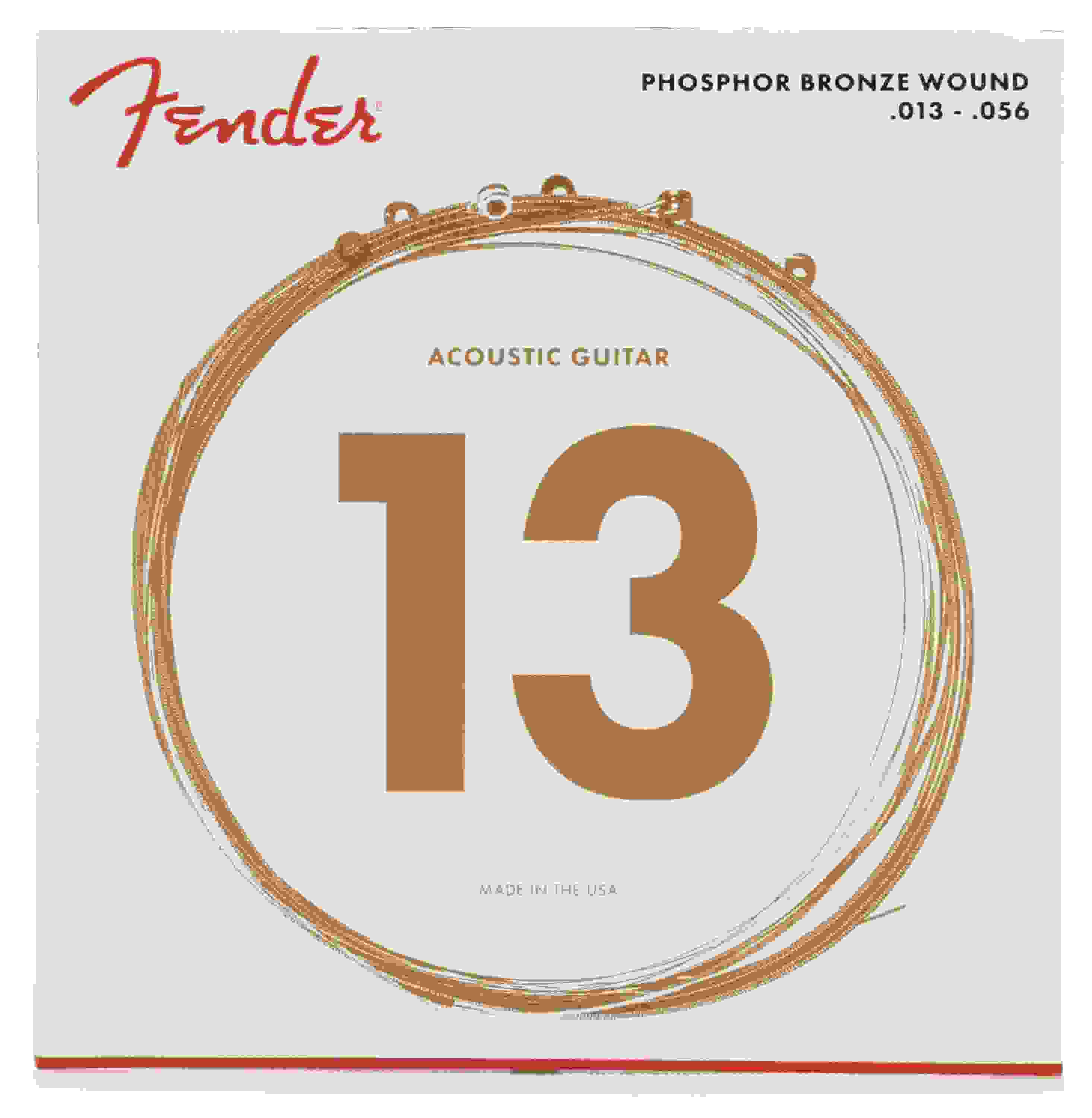 Fender 60M Phosphor Bronze Acoustic Guitar Strings - .013-.056 Medium