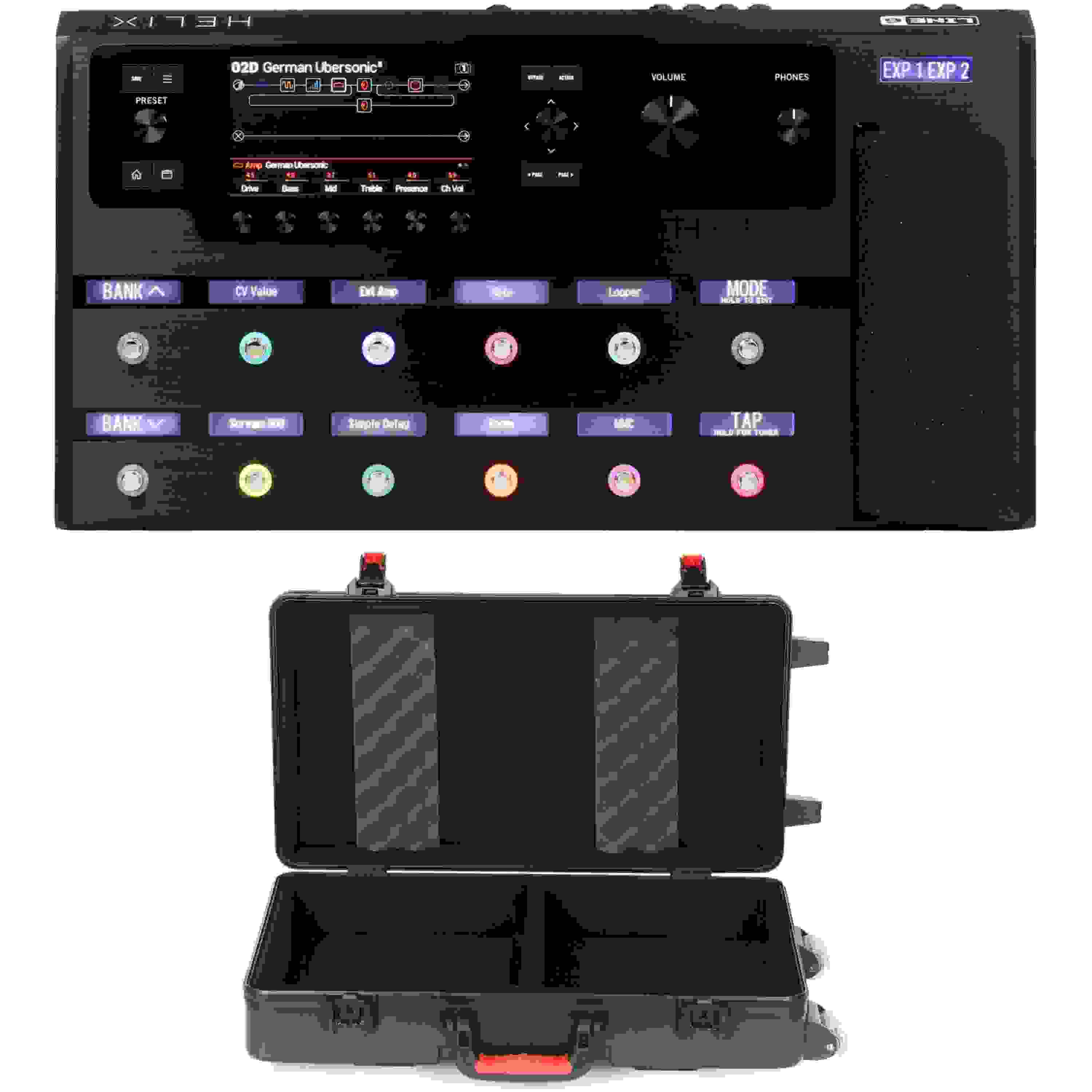 Line 6 Helix Guitar Multieffects Floor Processor and Hard Case with