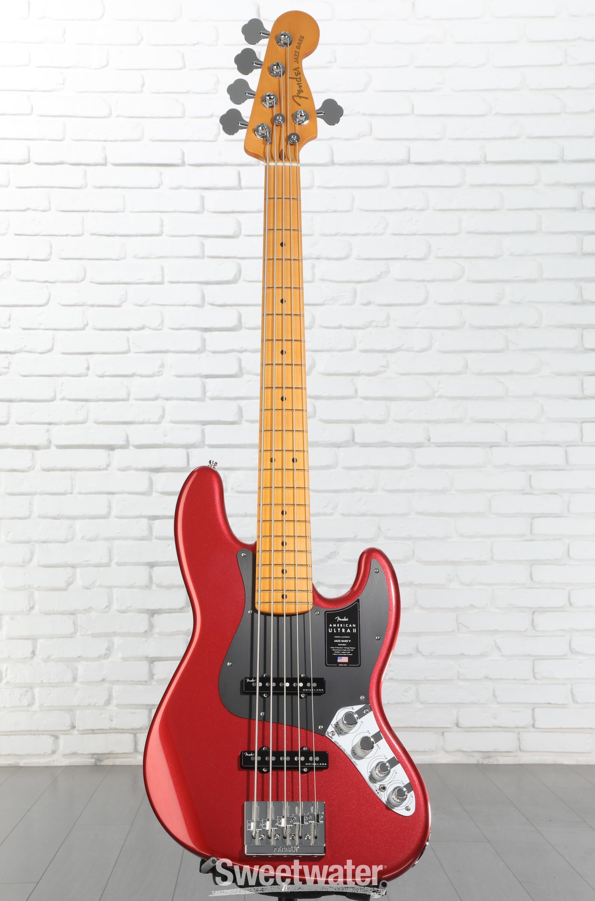 Fender American Ultra II Jazz Bass V - Sinister Red, Maple
