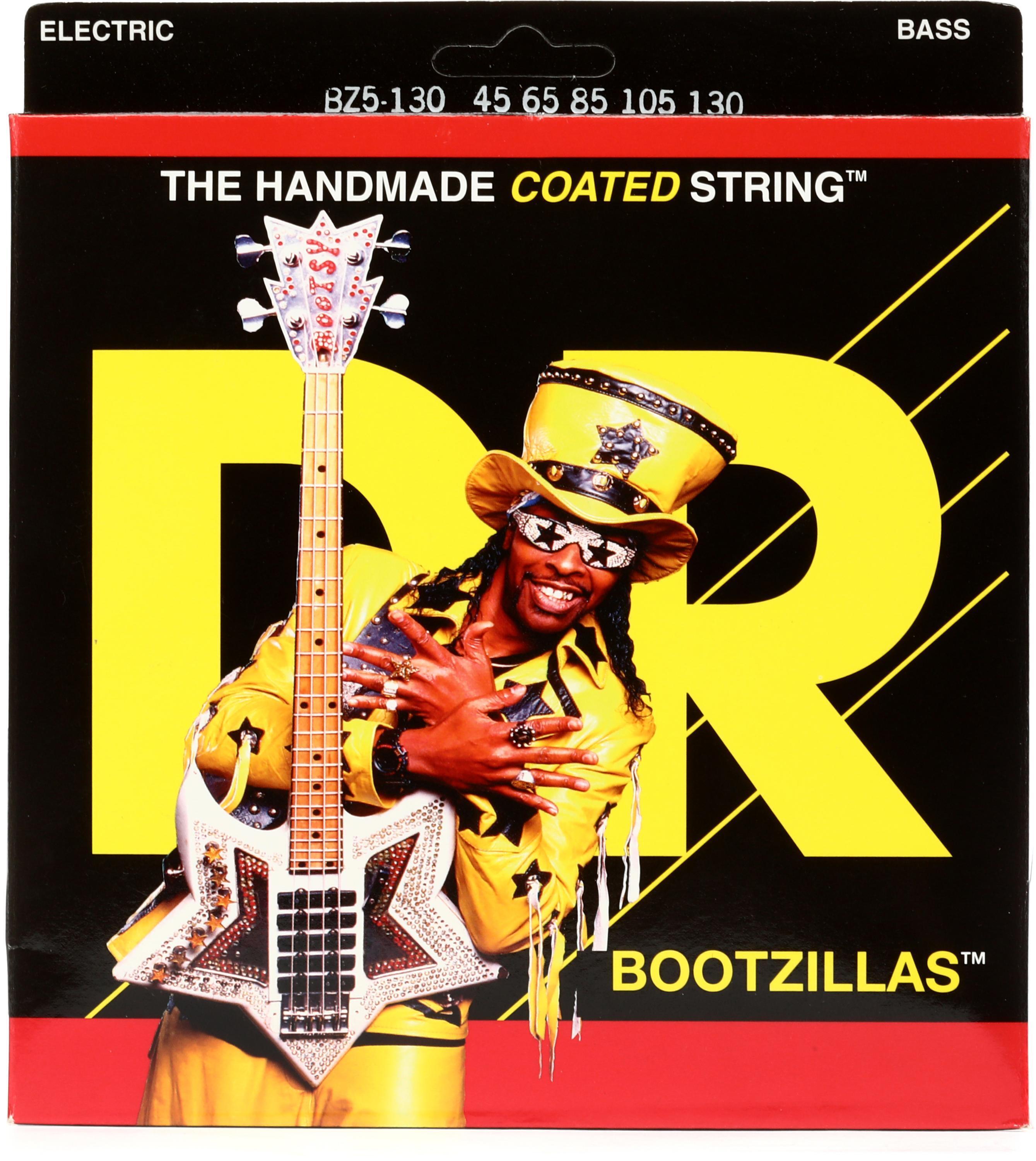 Photo of DR Strings BZ5-130 Bootzillas Clear-coated Stainless Steel Bass Guitar Strings - .045-.130 Heavy, 5-string