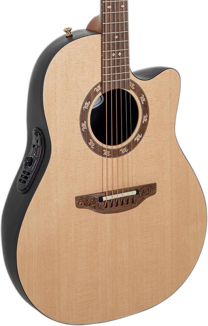 Ovation USA Elite Deep Cutaway E-Acoustic Guitar - Natural | Sweetwater