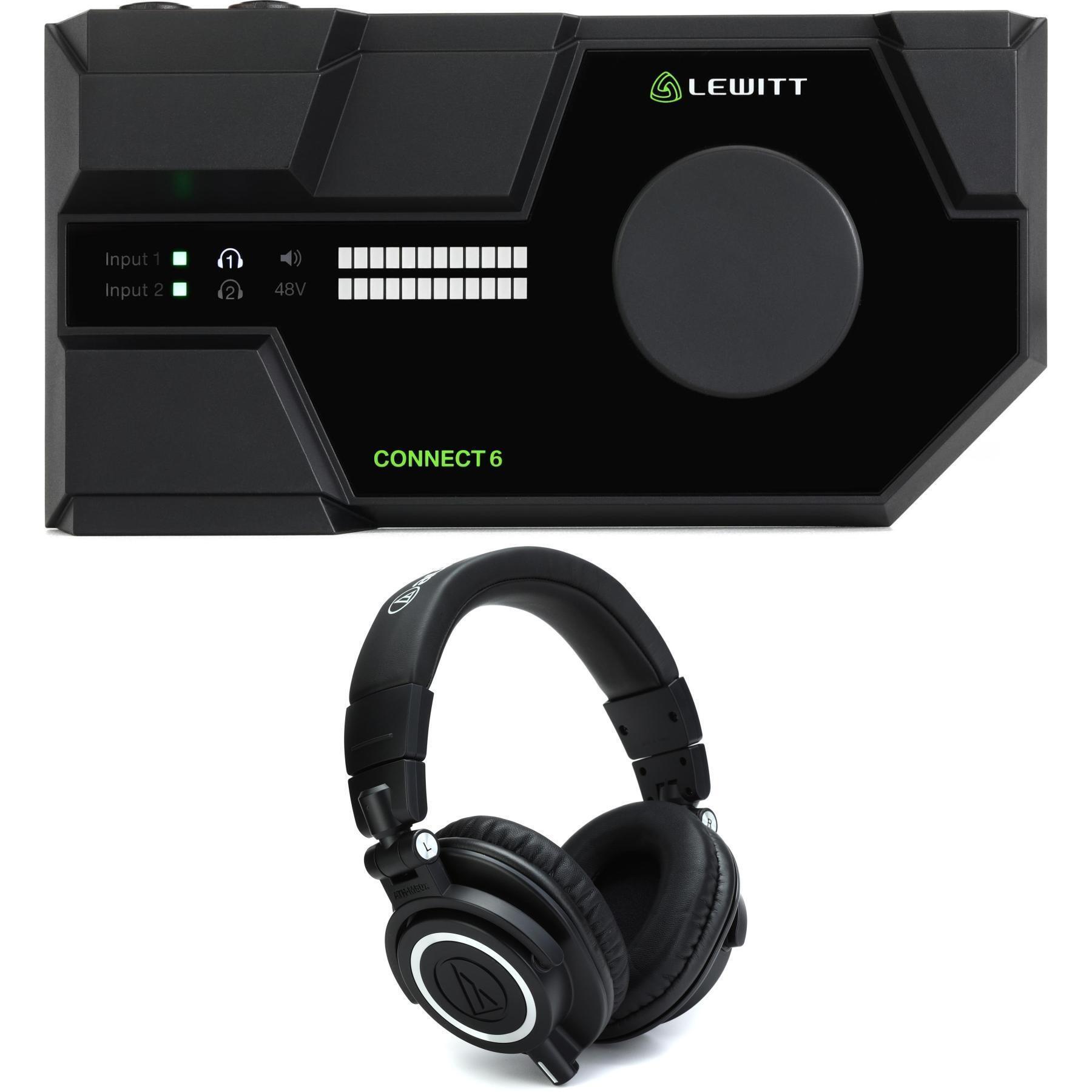 Lewitt Connect 6 USB-C Audio Interface and Headphones