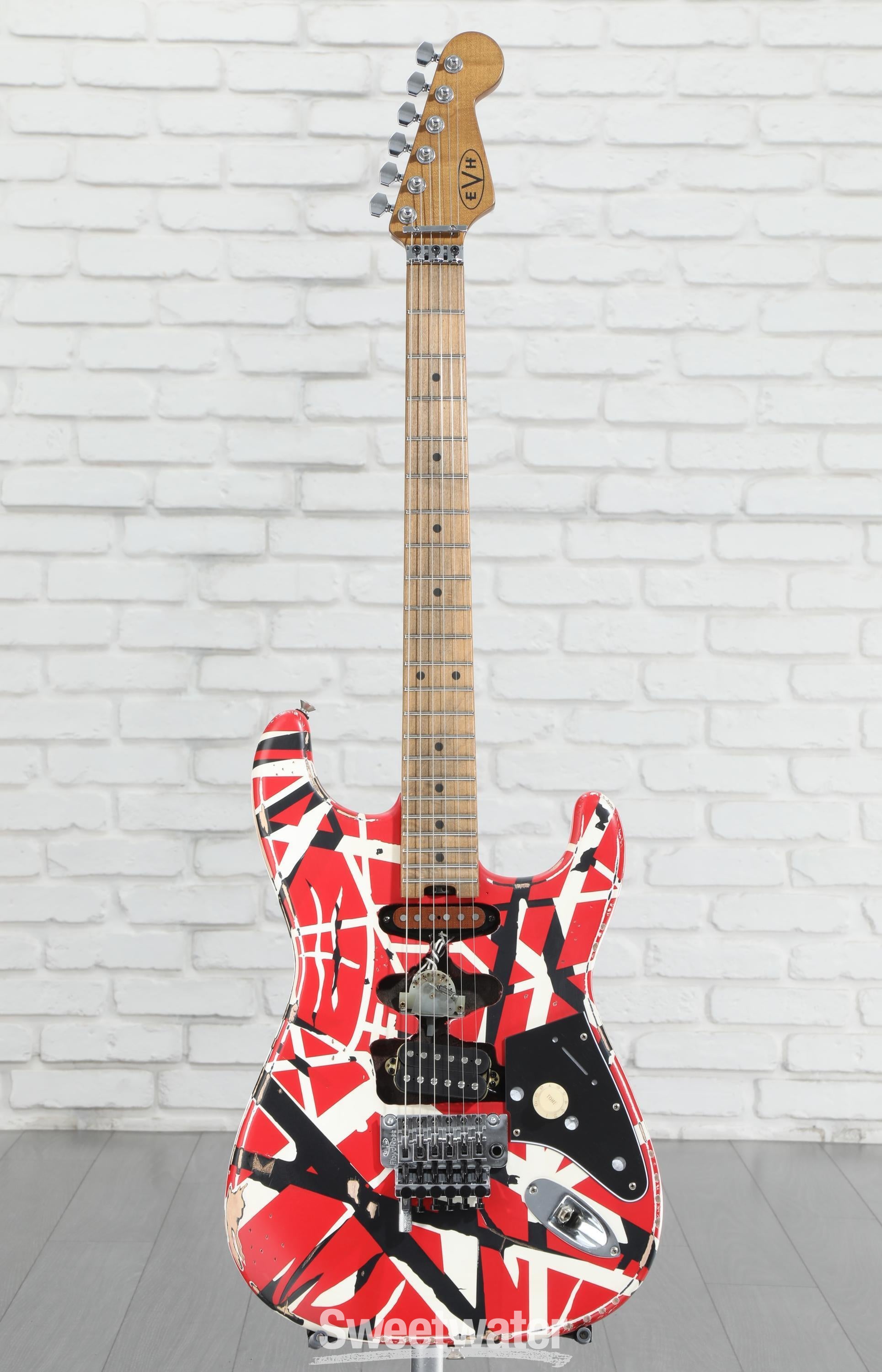 EVH Striped Series Frankenstein Relic - Red/Black/White