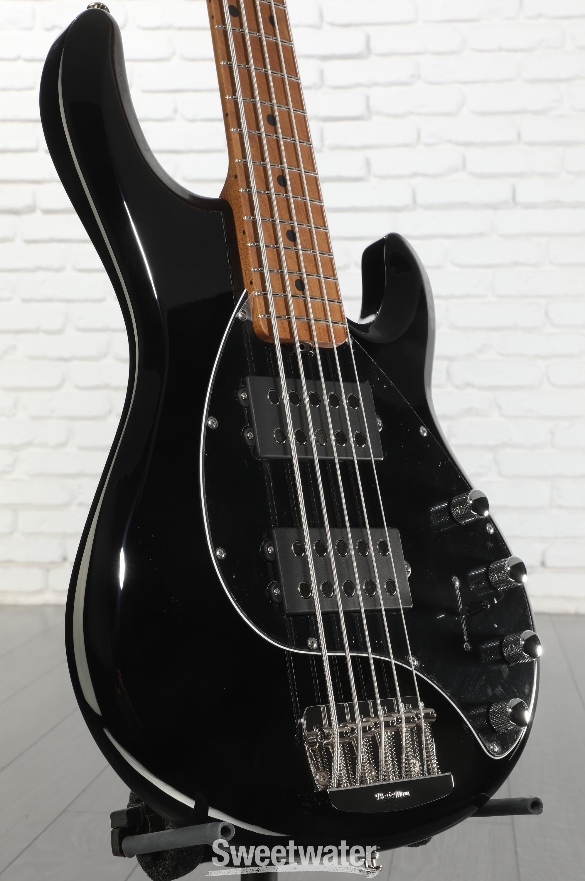 ベース MUSICMAN Stingray5 Black Maple FB Ernie Ball Music Man StingRay 5 Special, Black / Roasted Maple *IN