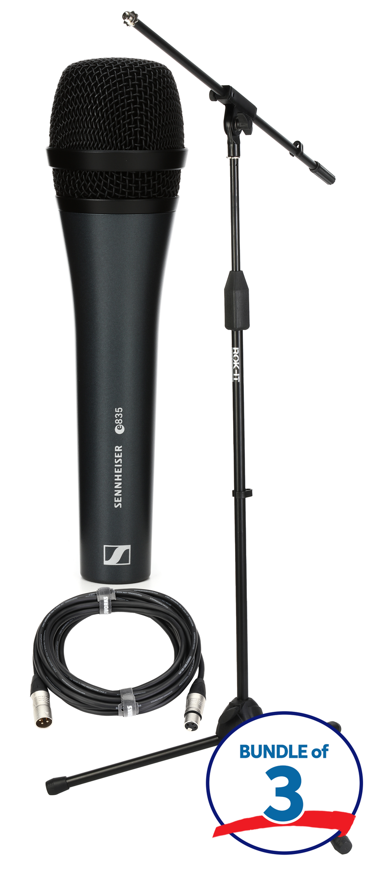 Sennheiser e 835 Cardioid Dynamic Microphone 3-pack Bundle with