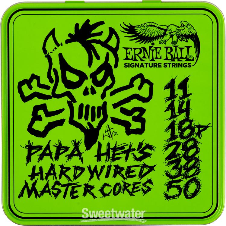 Ernie Ball P03821 Limited-edition Papa Het's Hardwired Master Core  Signature Electric Guitar Strings - .011-.050 (3-pack)