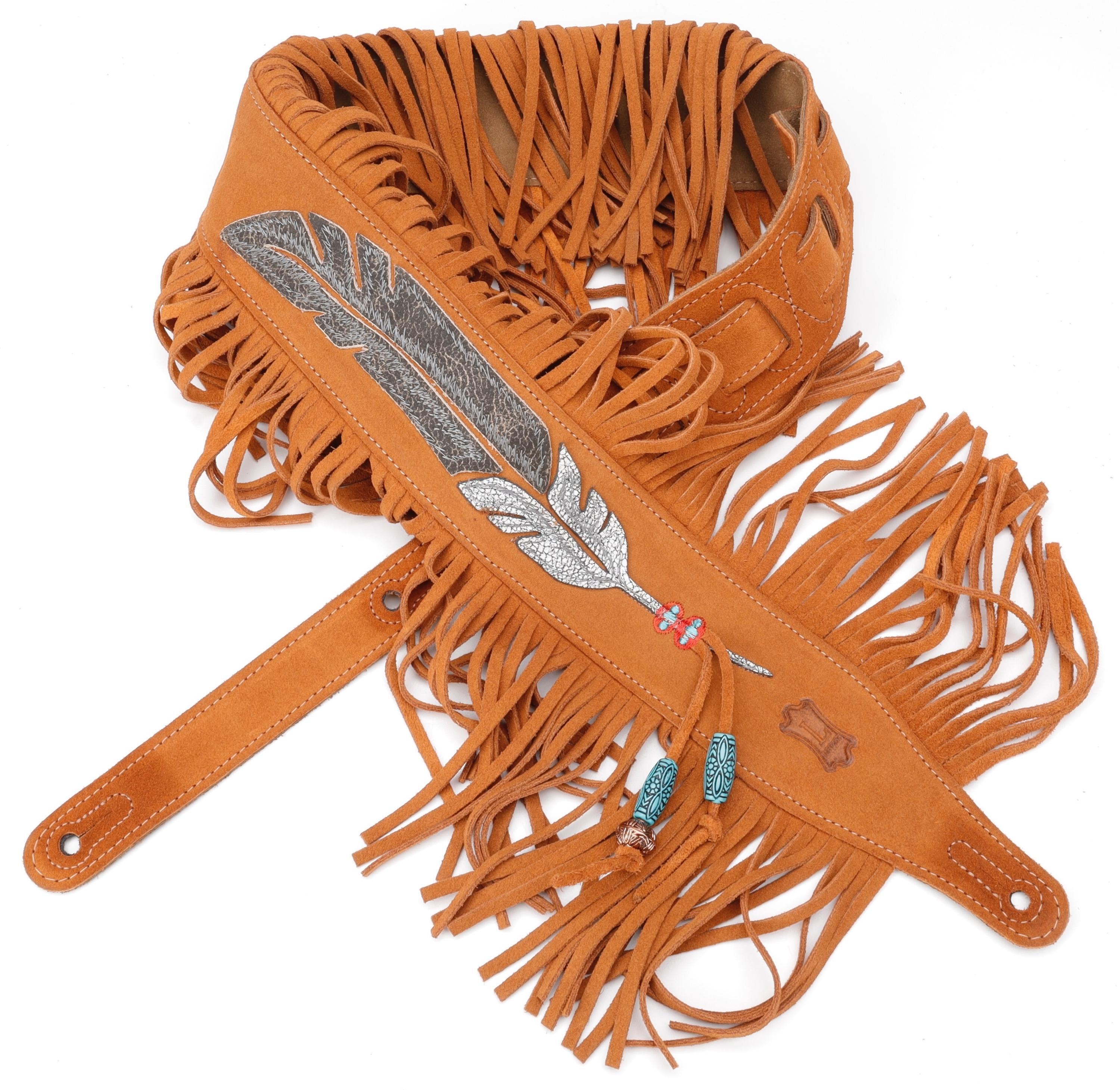 Photo of Levy's MS17AIF Suede Guitar Strap - Fringe Feather