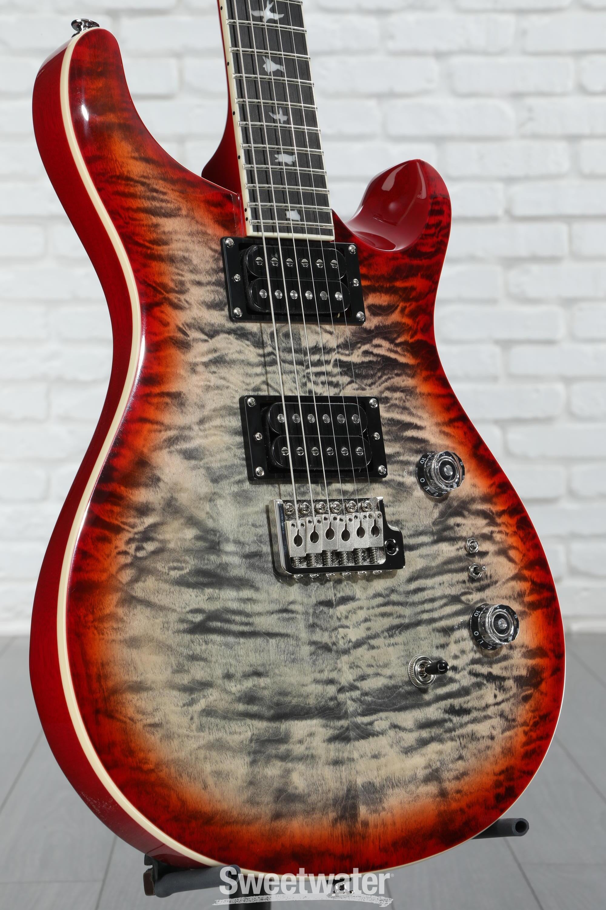 PRS SE Custom 24-08 Quilt Electric Guitar - Charcoal Cherry