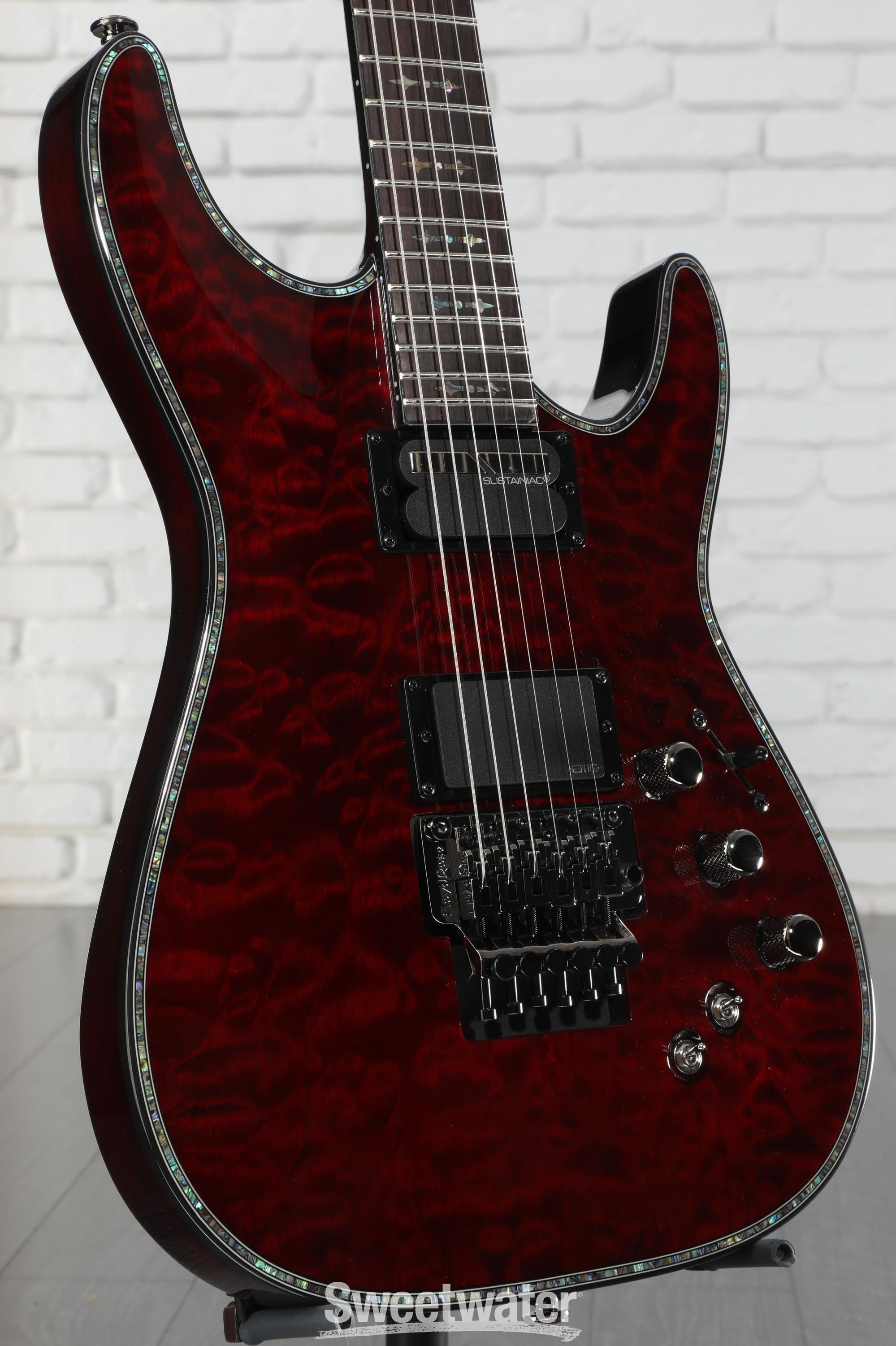 Schecter Hellraiser C-1FR☆EMG☆FloydRose Schecter Hellraiser C-1 FR-S Electric Guitar - Black Cherry