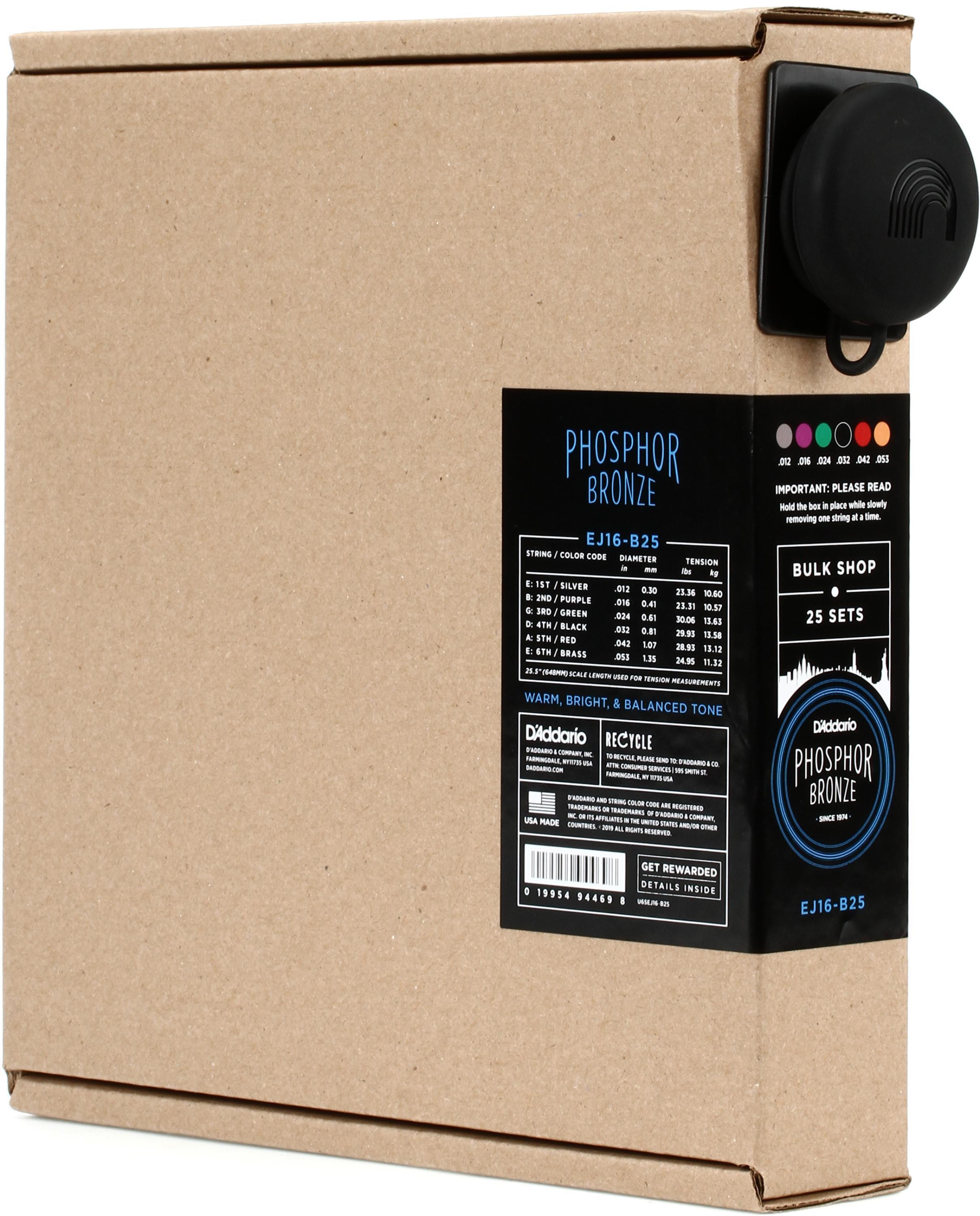 Photo of D'Addario EJ16 Phosphor Bronze Acoustic Guitar Strings - .012-.053 Light (25-pack)