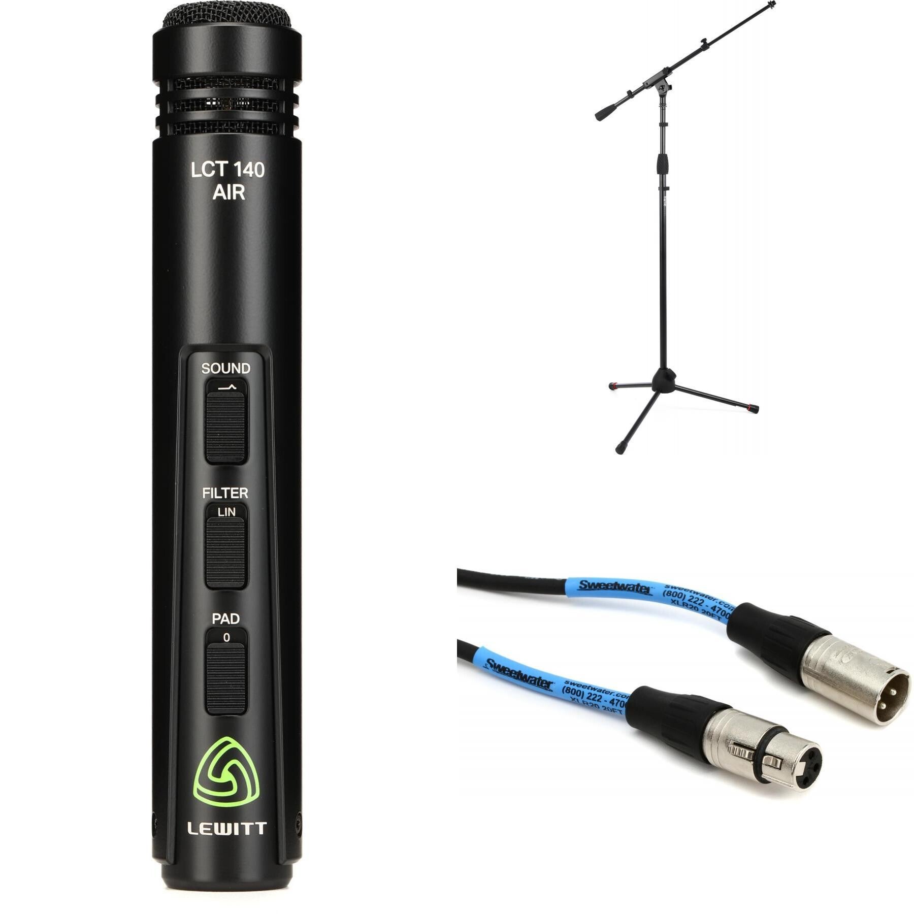 Lewitt LCT 140 AIR Small-diaphragm Condenser Microphone With Stand and Cable