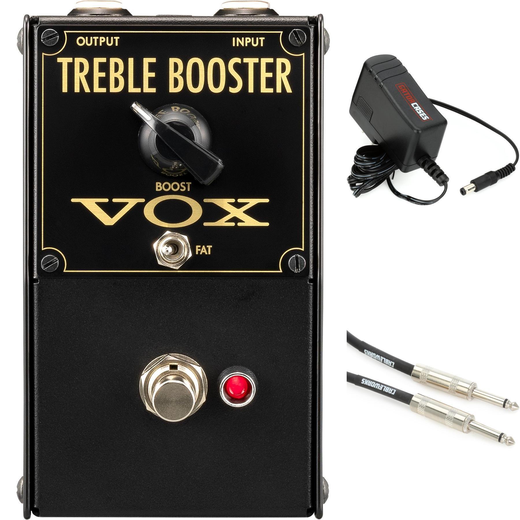 Vox VTB1 Treble Booster Pedal with Power Supply and Cables
