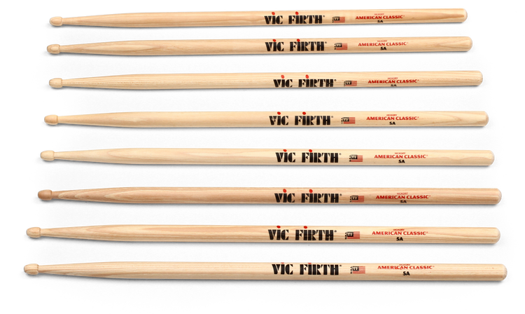 Vic Firth American Classic 4 for 3 Drumstick Pack - 5A - Wood Tip