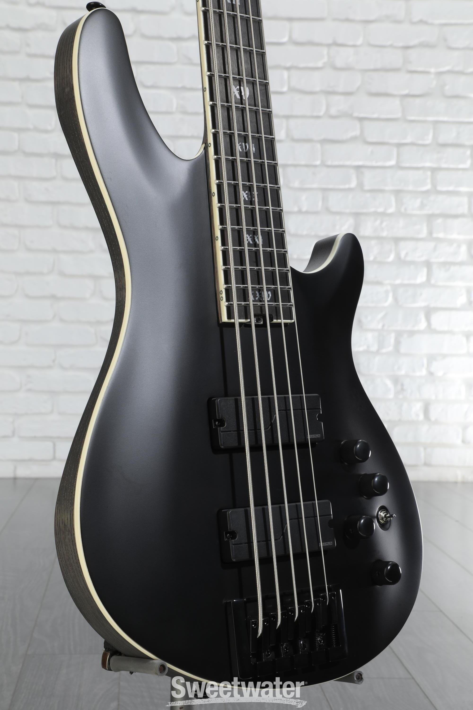 Schecter SLS Evil Twin-5 Bass Guitar - Satin Black | Sweetwater
