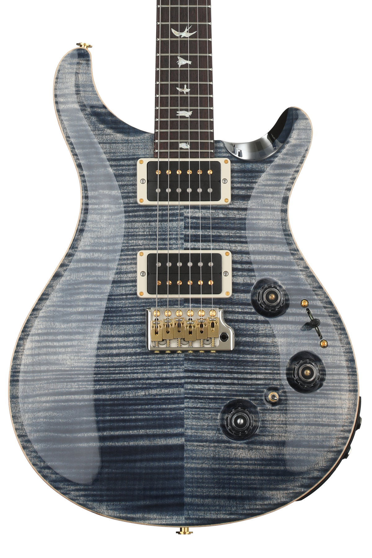 PRS Custom 24 Piezo Electric Guitar with Pattern Thin Neck - Faded Whale  Blue 10-Top