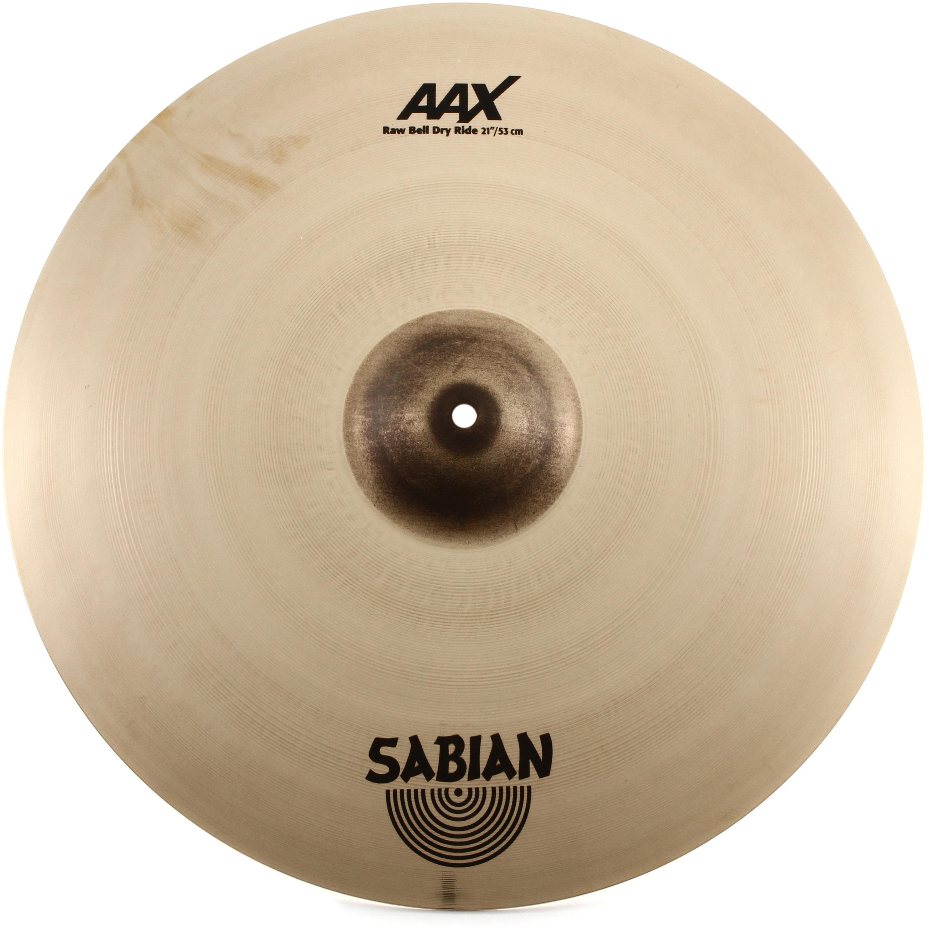 Sabian 21 inch AAX Raw Bell Dry Ride Cymbal - Brilliant Finish 