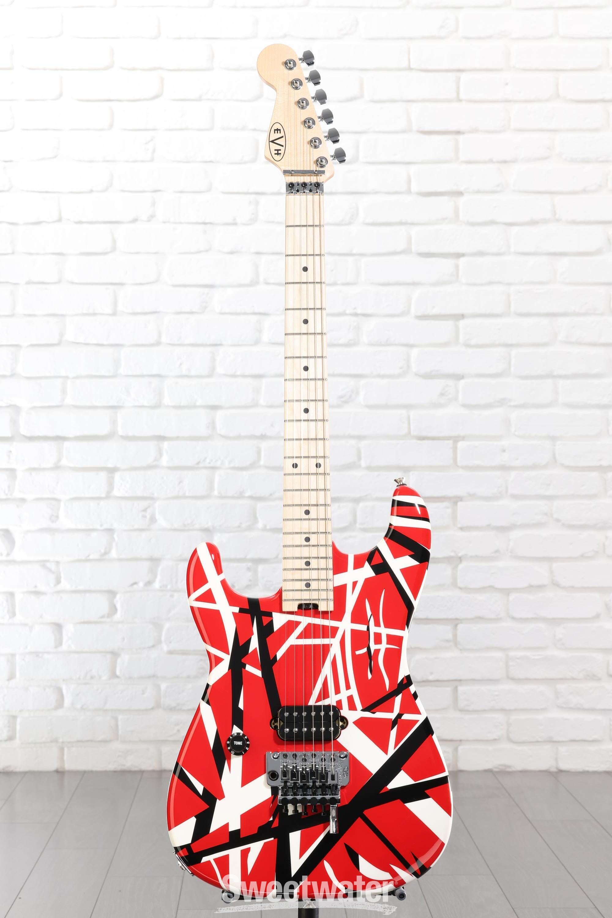 EVH Striped Series Left-Handed - Red w/ Black Stripes | Sweetwater
