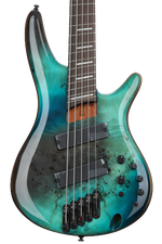 Photo of Ibanez Bass Workshop SRMS805 Multi-scale 5-string Bass Guitar - Tropical Seafloor